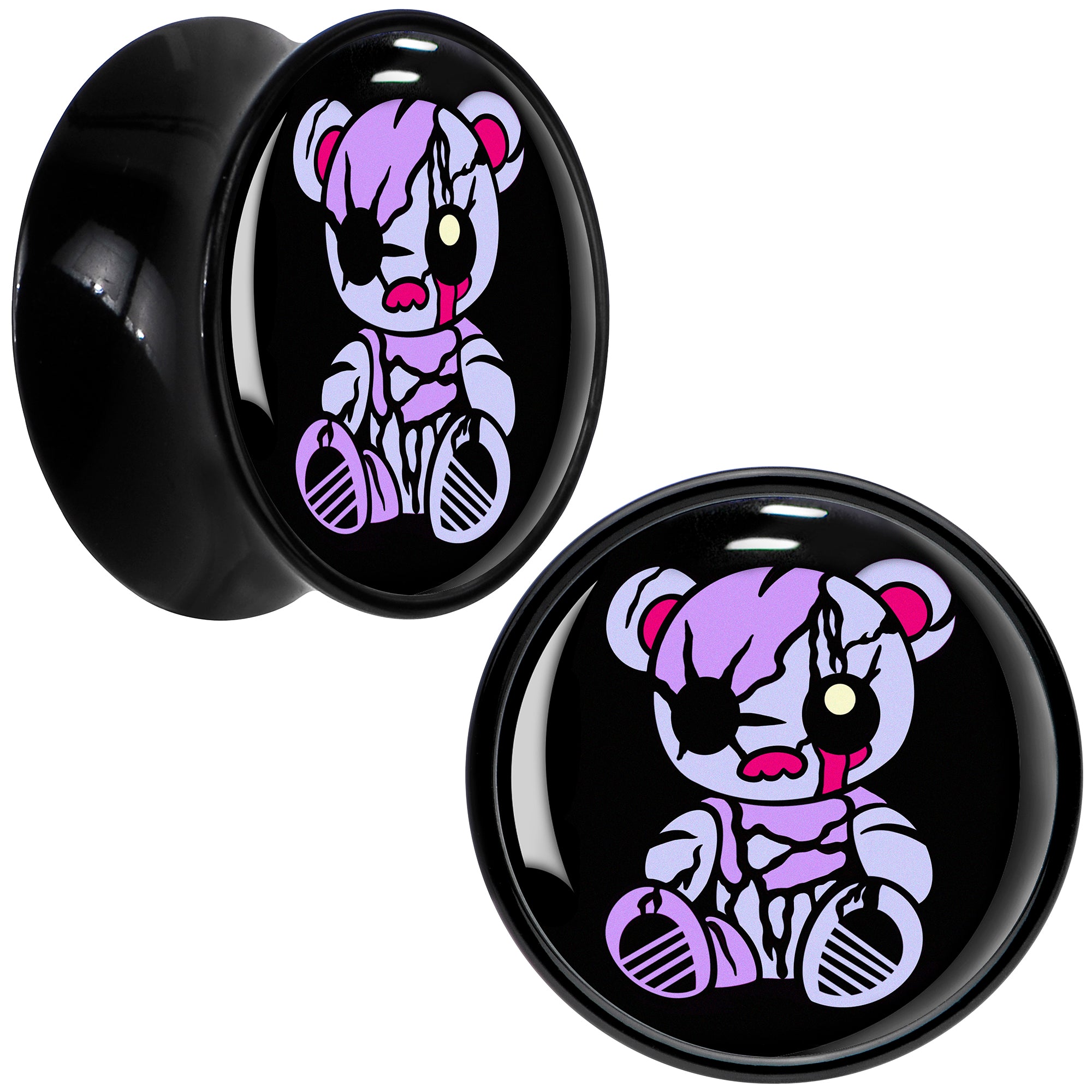 Attitude Teddy Bear Black Acrylic Saddle Plug Set