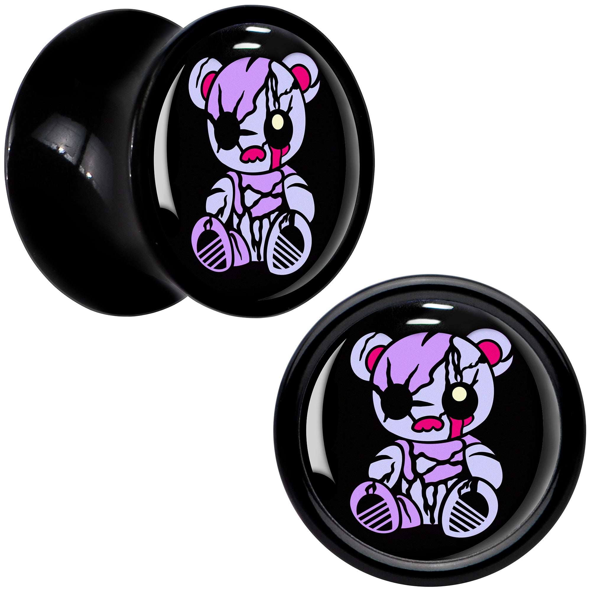 Attitude Teddy Bear Black Acrylic Saddle Plug Set