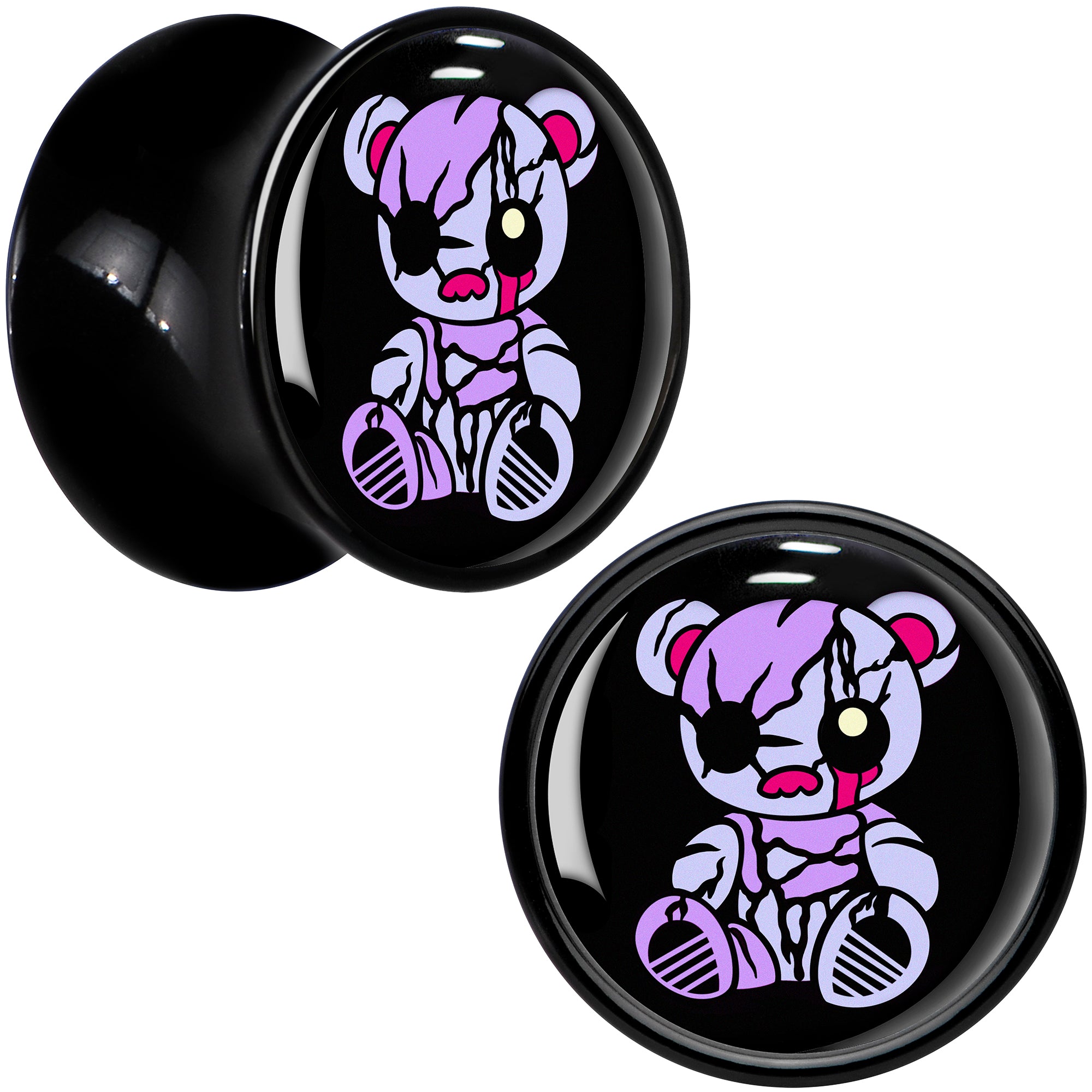 Attitude Teddy Bear Black Acrylic Saddle Plug Set