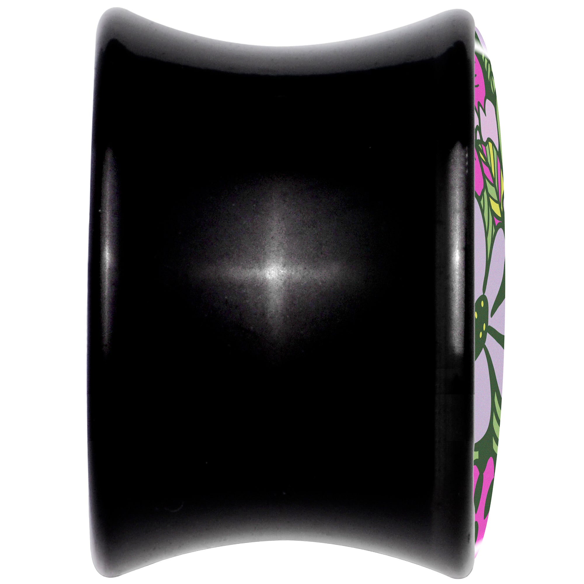 Blossom Creation Paradise of Pink Flowers Black Acrylic Saddle Plug Set