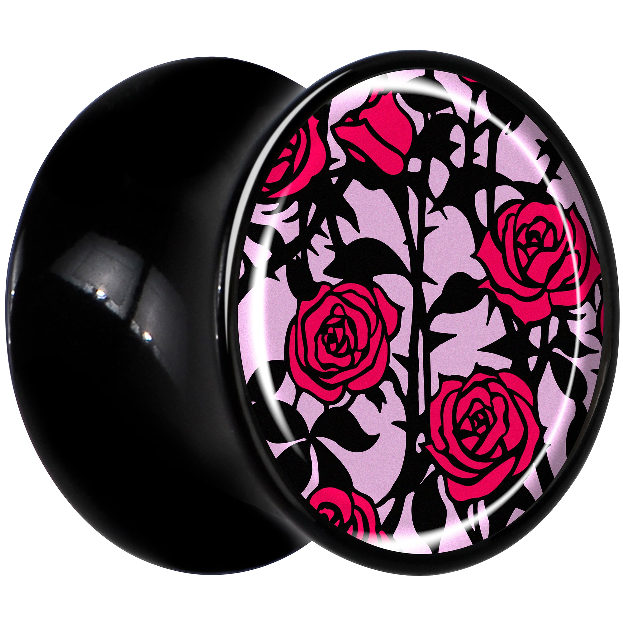 Blossom Creation Floral Love of Roses Black Acrylic Saddle Plug Set