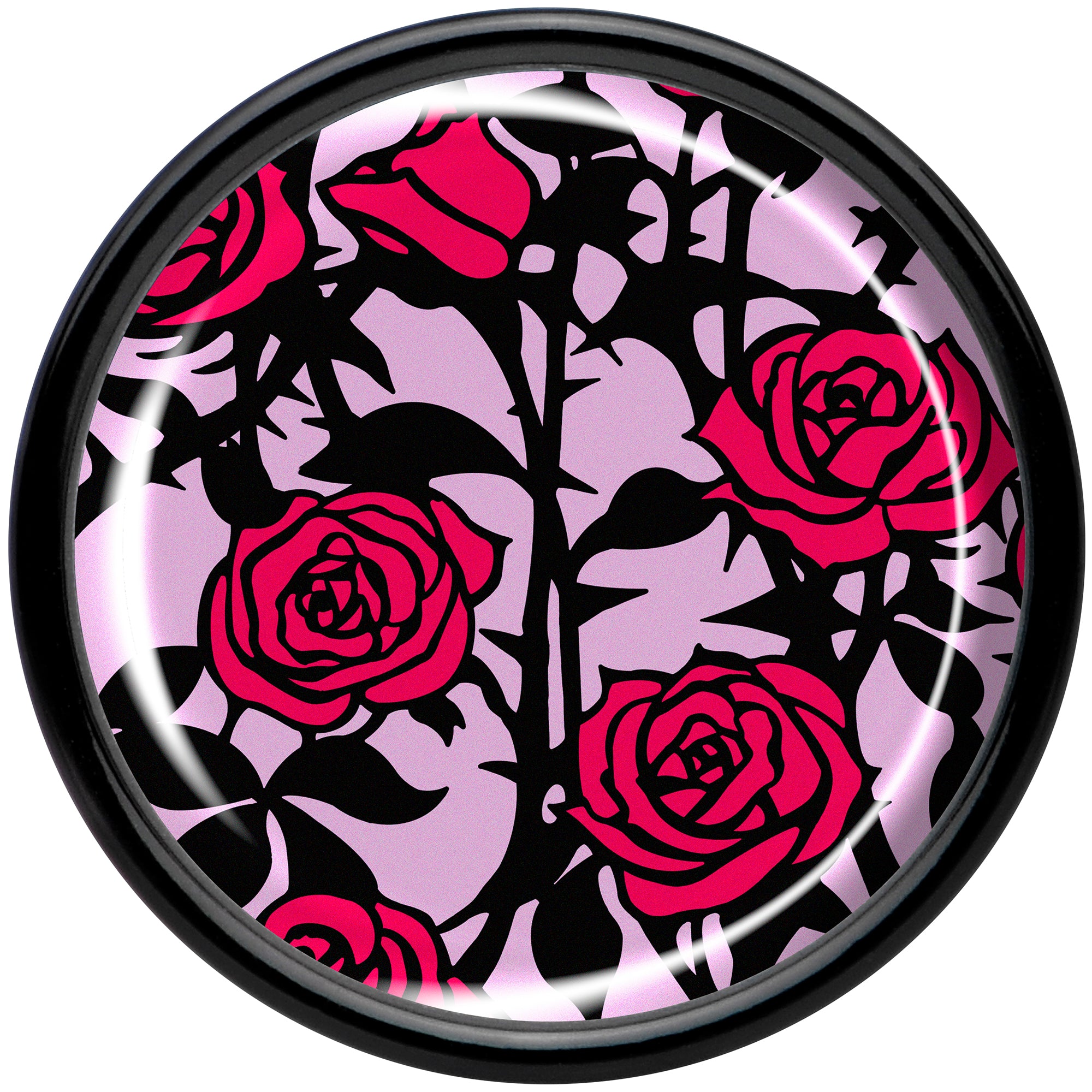 Blossom Creation Floral Love of Roses Black Acrylic Saddle Plug Set