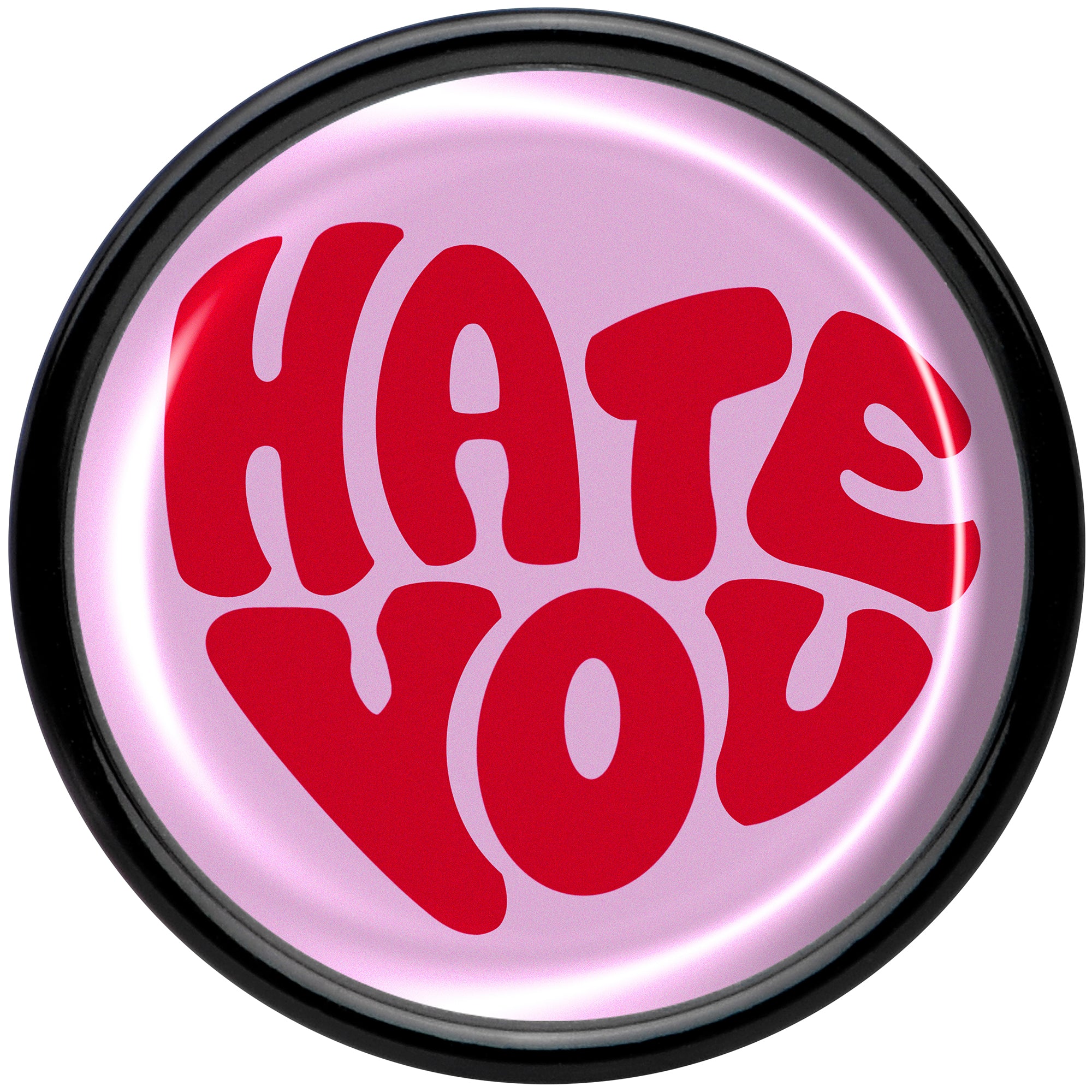 Retro Text Hate You Black Acrylic Saddle Plug Set