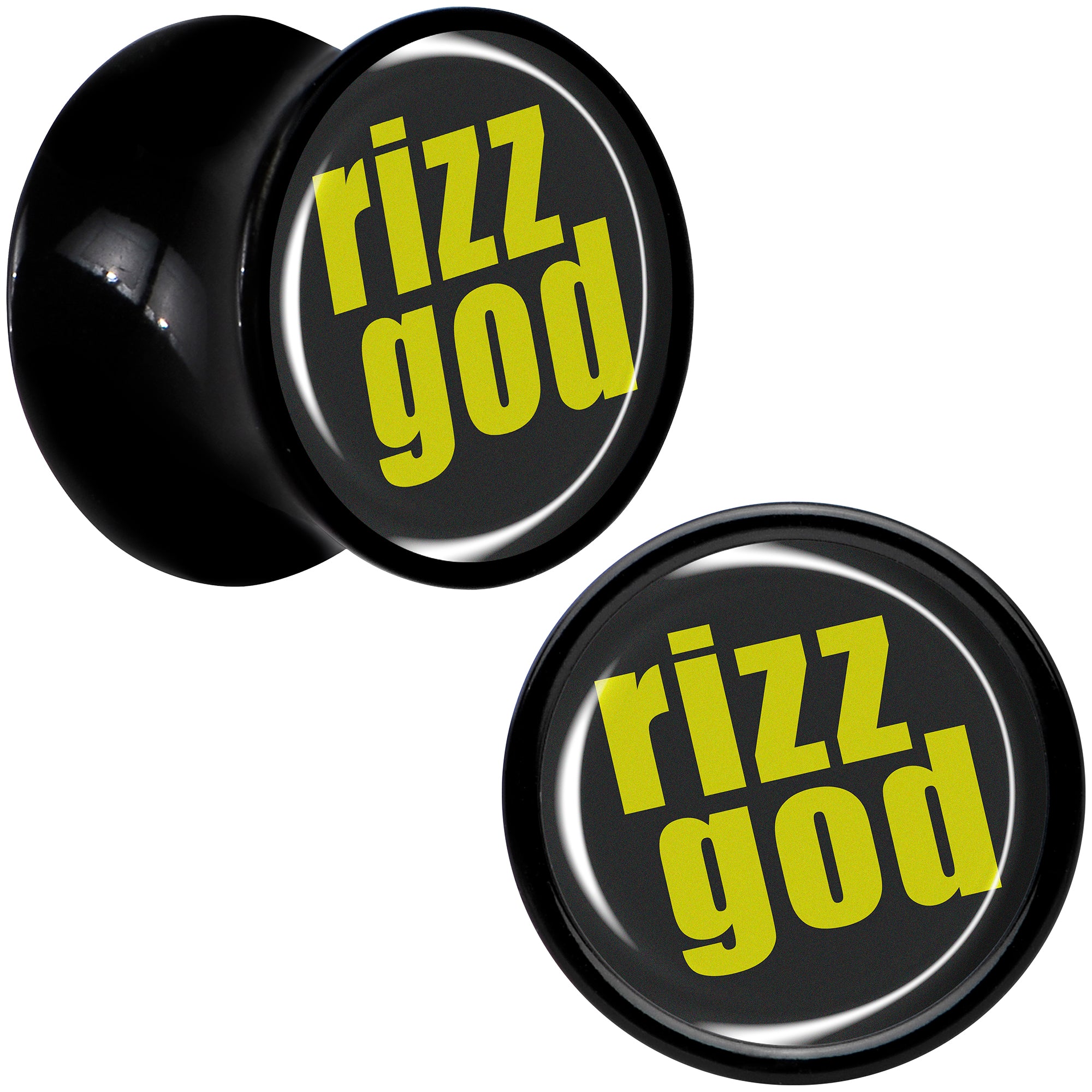 RIZZ GOD Black Acrylic Saddle Plug Set