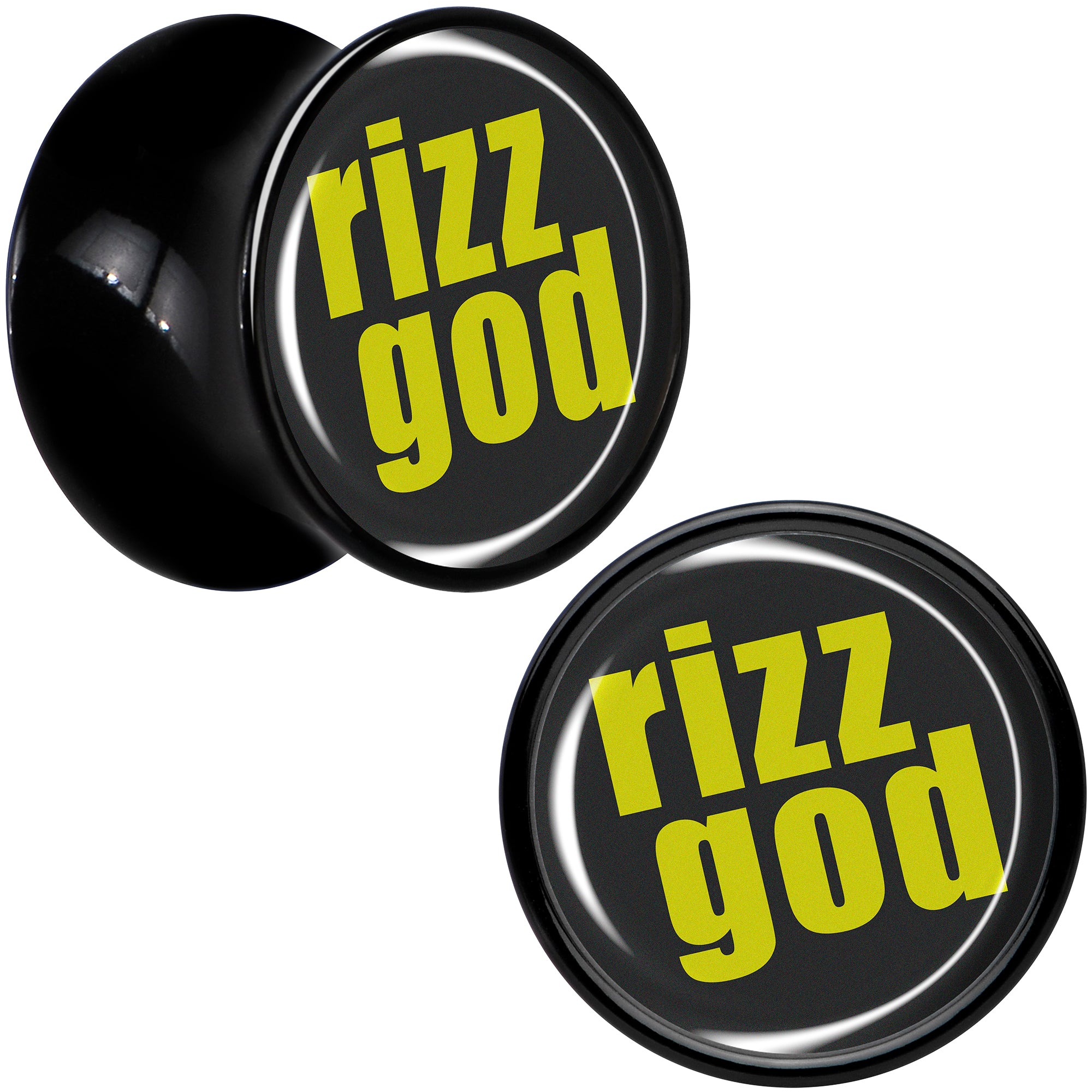 RIZZ GOD Black Acrylic Saddle Plug Set