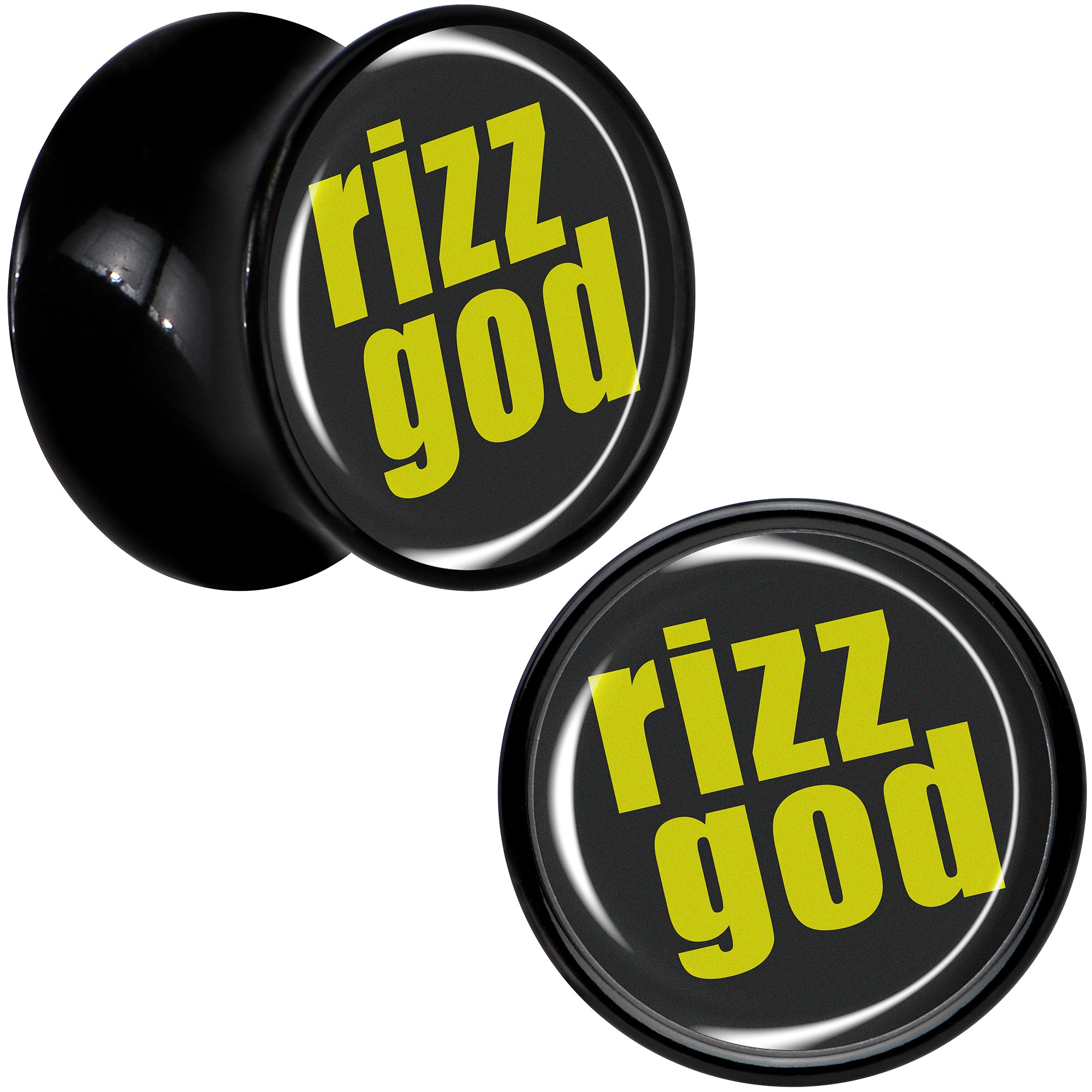 RIZZ GOD Black Acrylic Saddle Plug Set