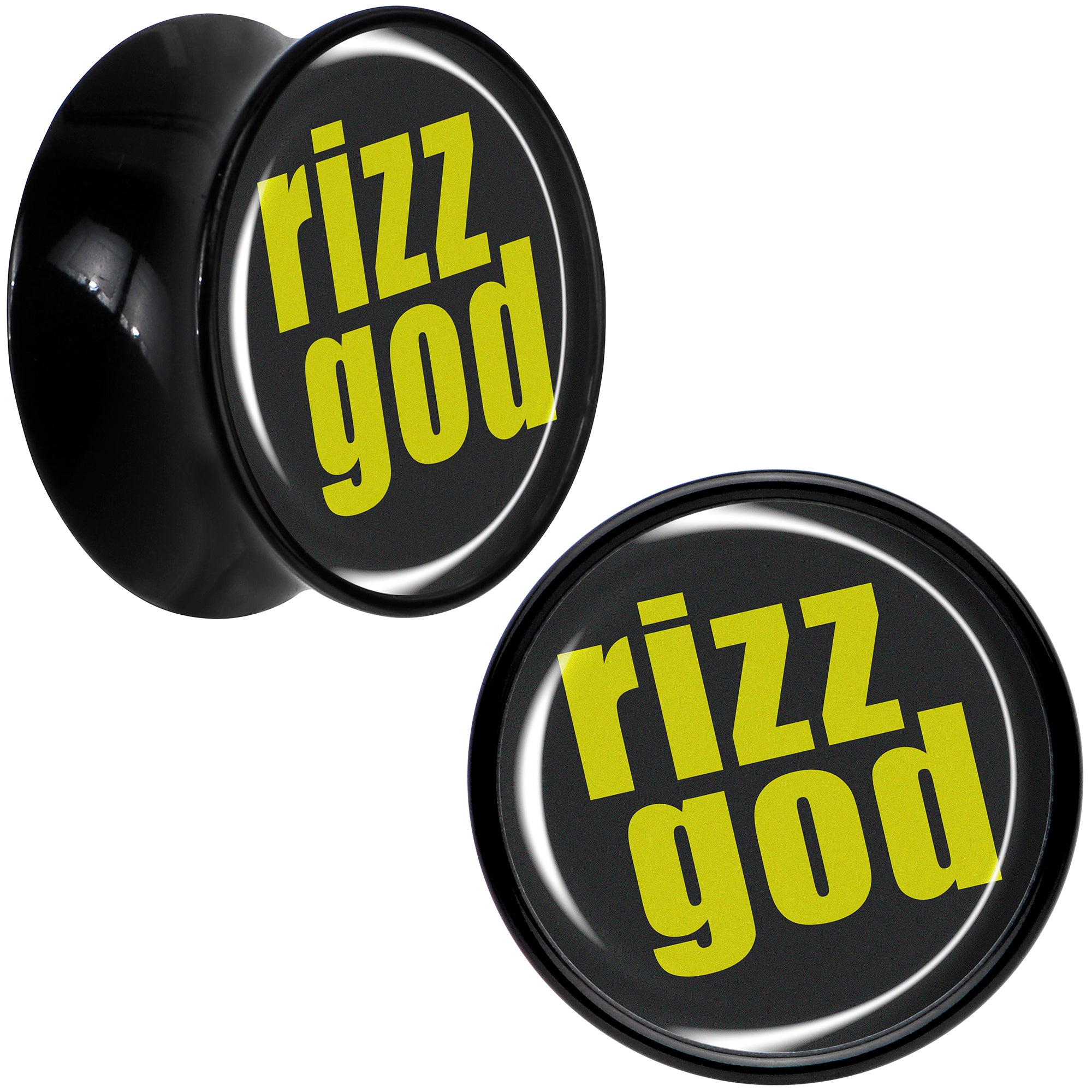 RIZZ GOD Black Acrylic Saddle Plug Set