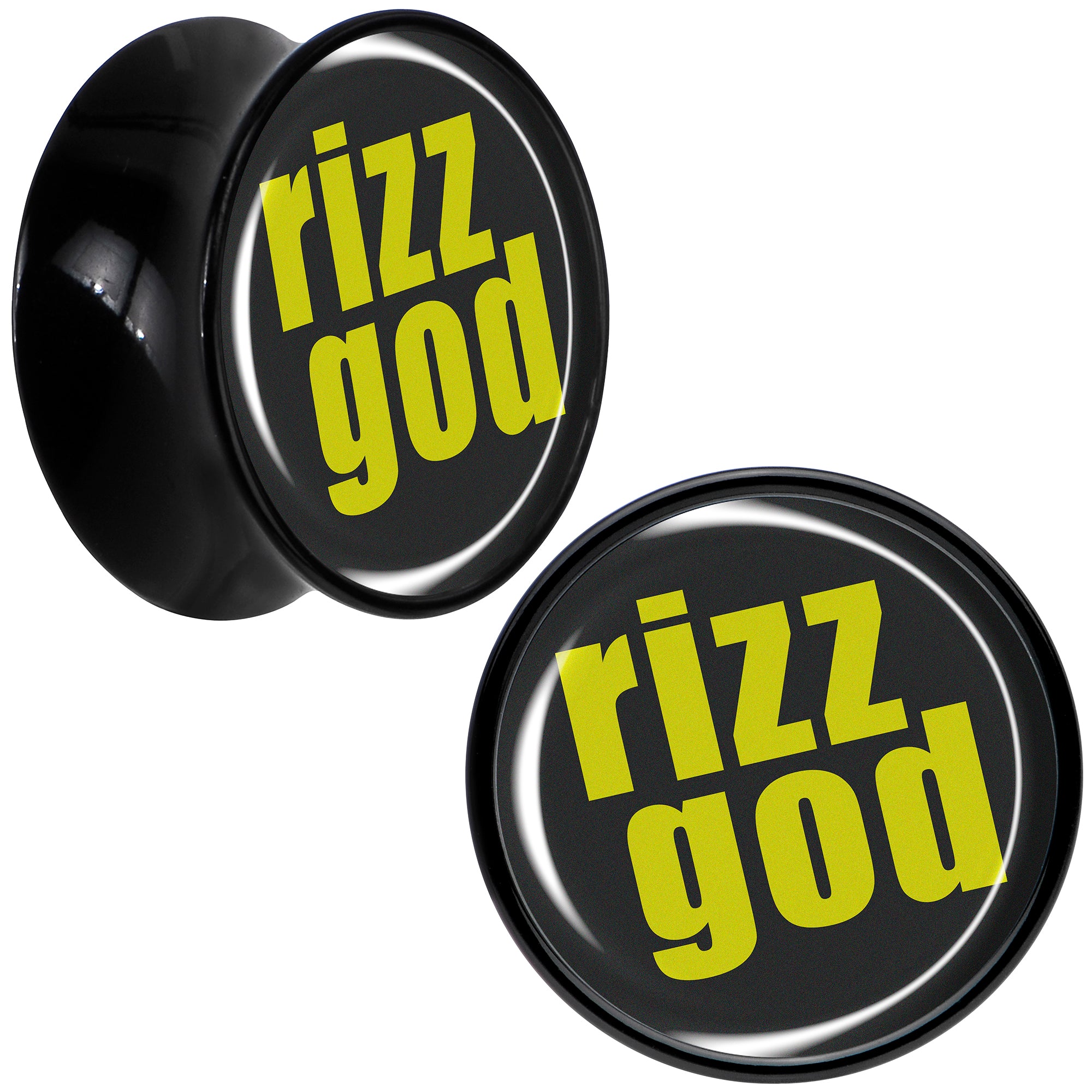 RIZZ GOD Black Acrylic Saddle Plug Set