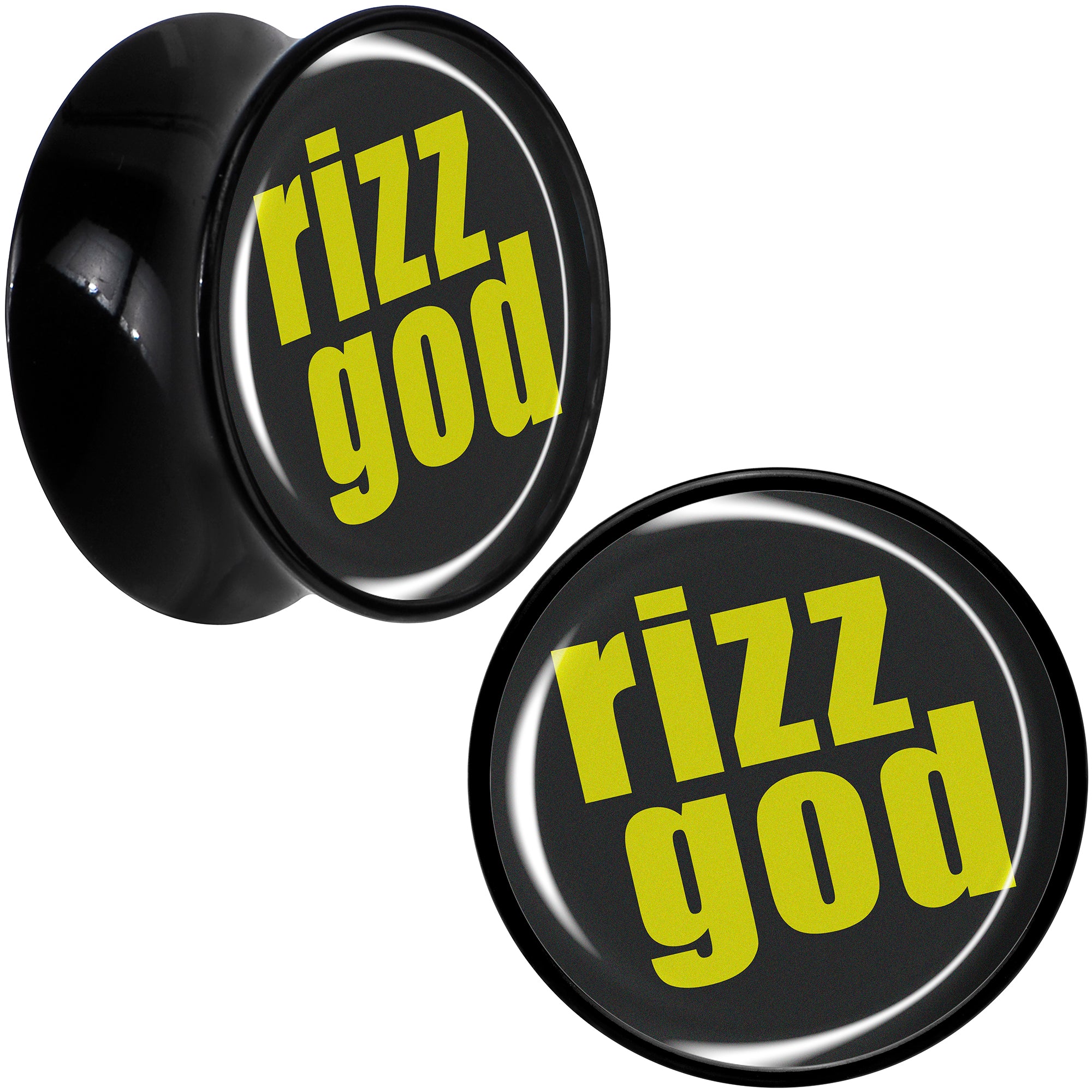 RIZZ GOD Black Acrylic Saddle Plug Set