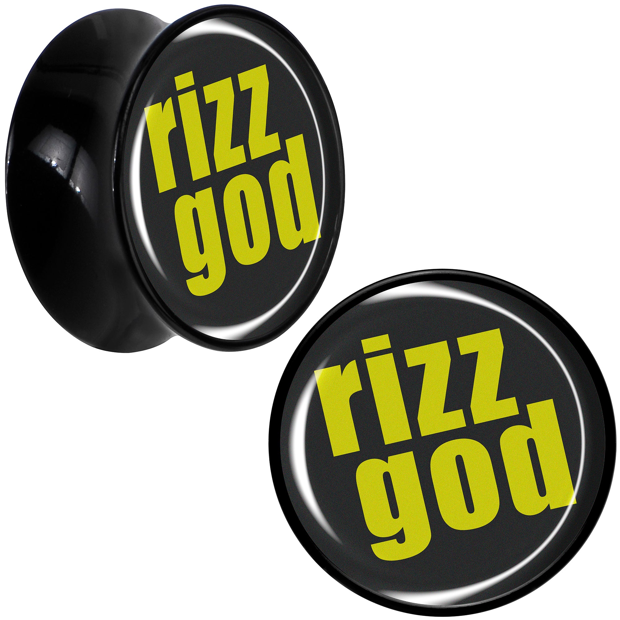 RIZZ GOD Black Acrylic Saddle Plug Set