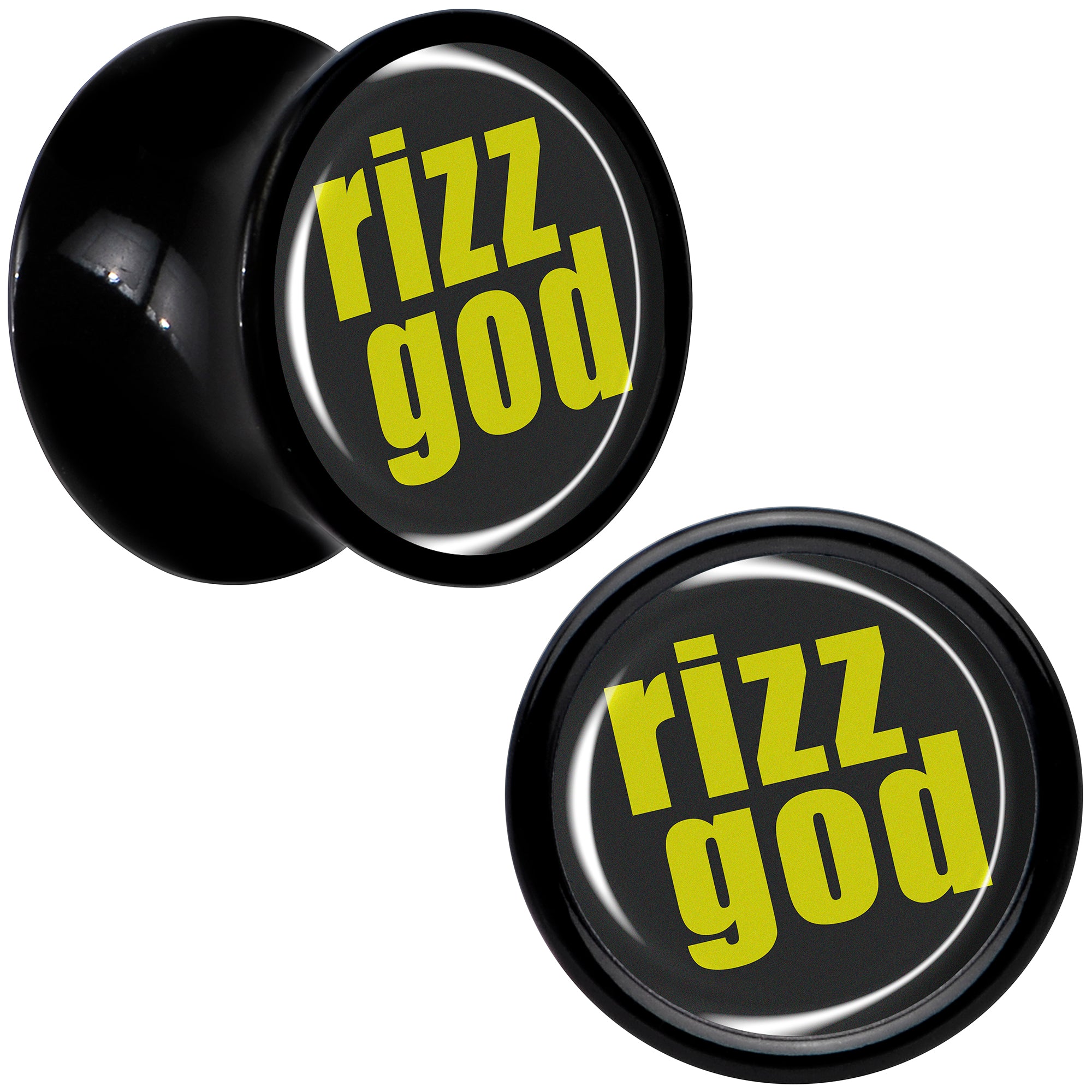 RIZZ GOD Black Acrylic Saddle Plug Set