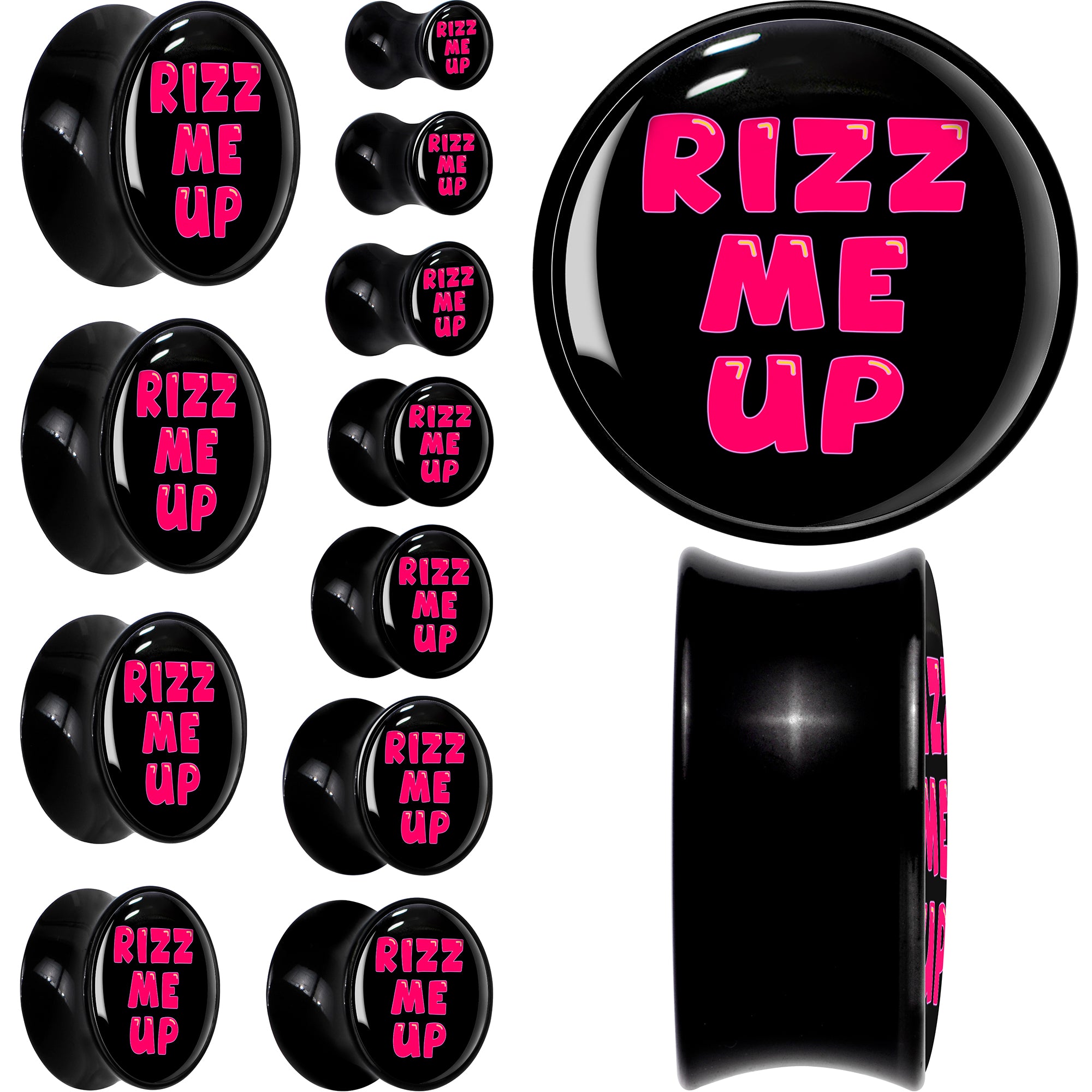 RIZZ ME UP Black Acrylic Saddle Plug Set