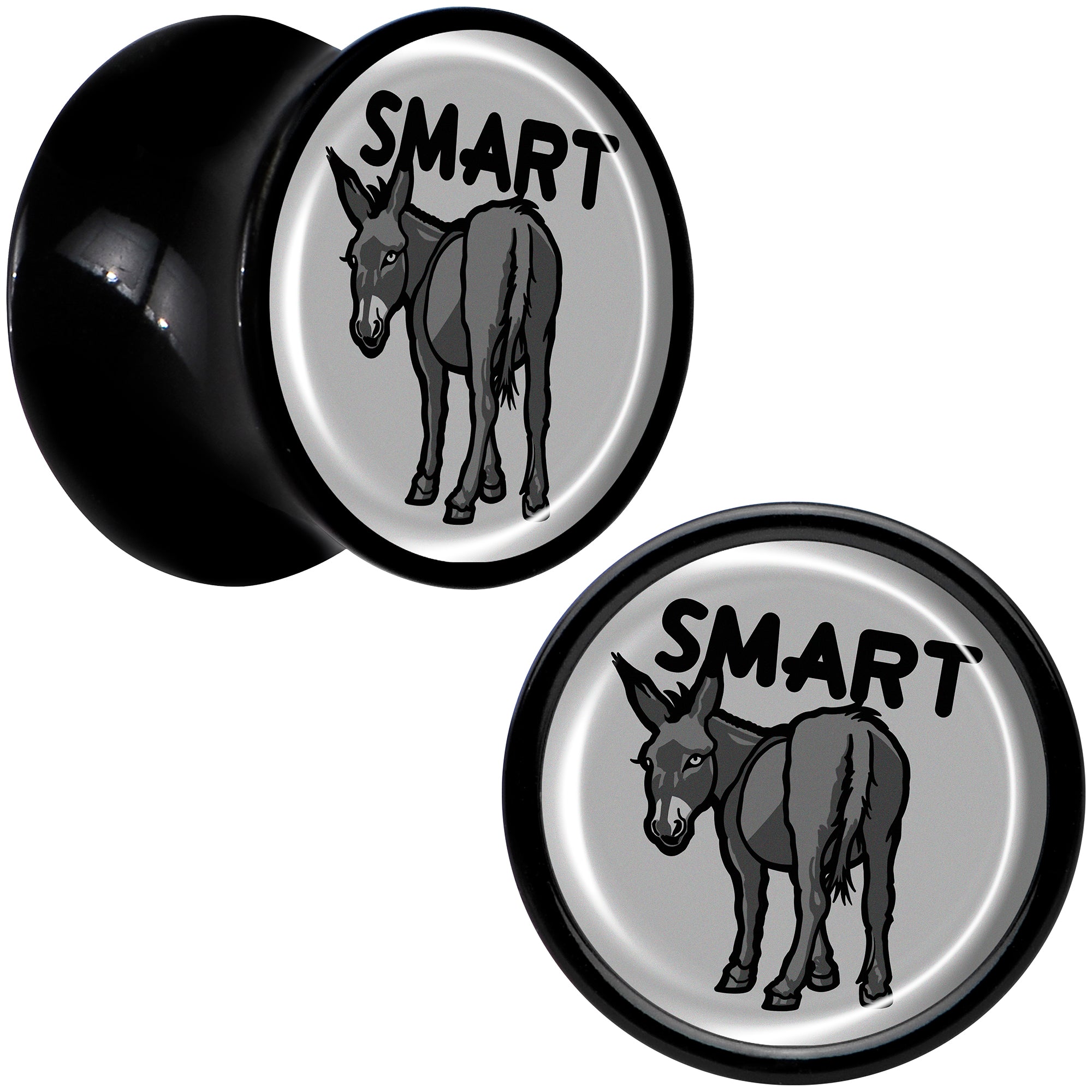 Donkey Smart Ass Black Acrylic Saddle Plug Set