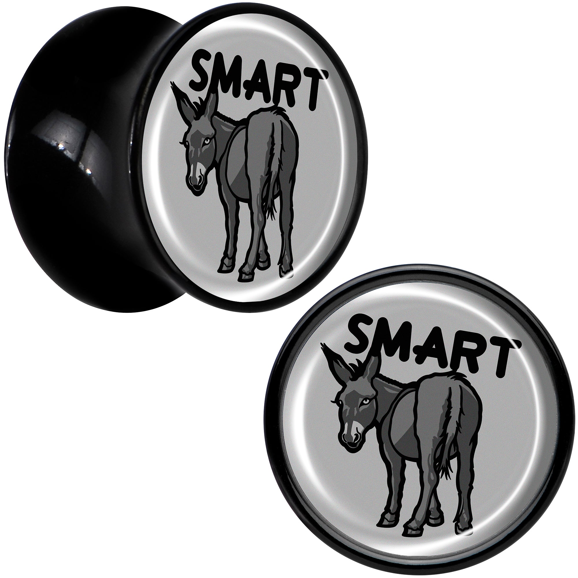 Donkey Smart Ass Black Acrylic Saddle Plug Set