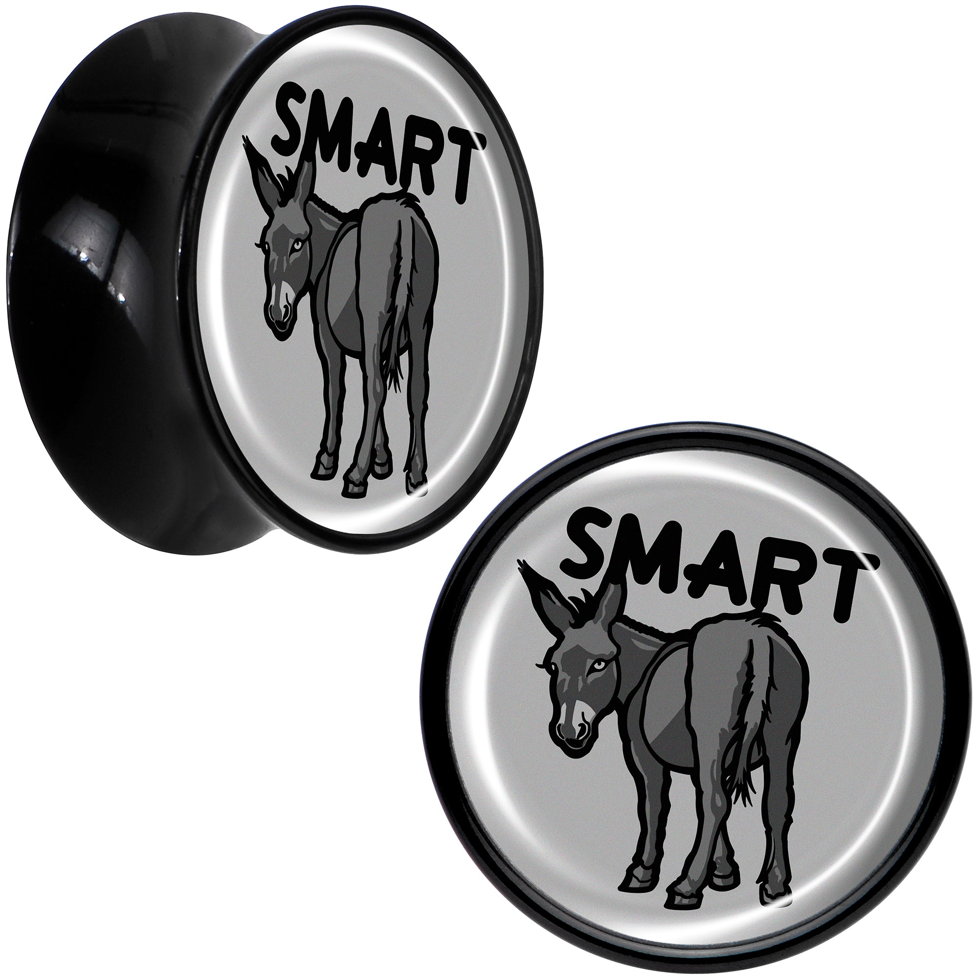 Donkey Smart Ass Black Acrylic Saddle Plug Set