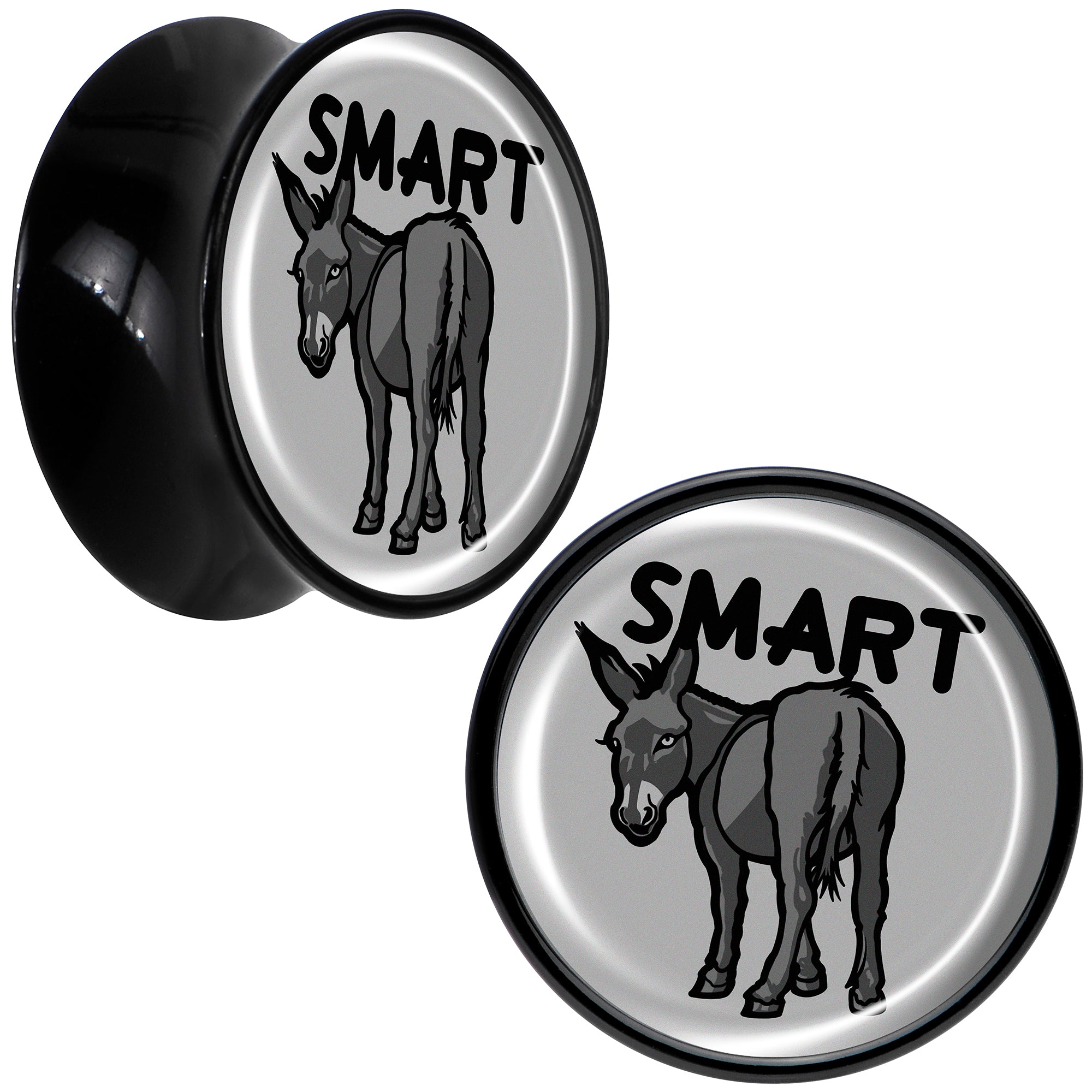 Donkey Smart Ass Black Acrylic Saddle Plug Set