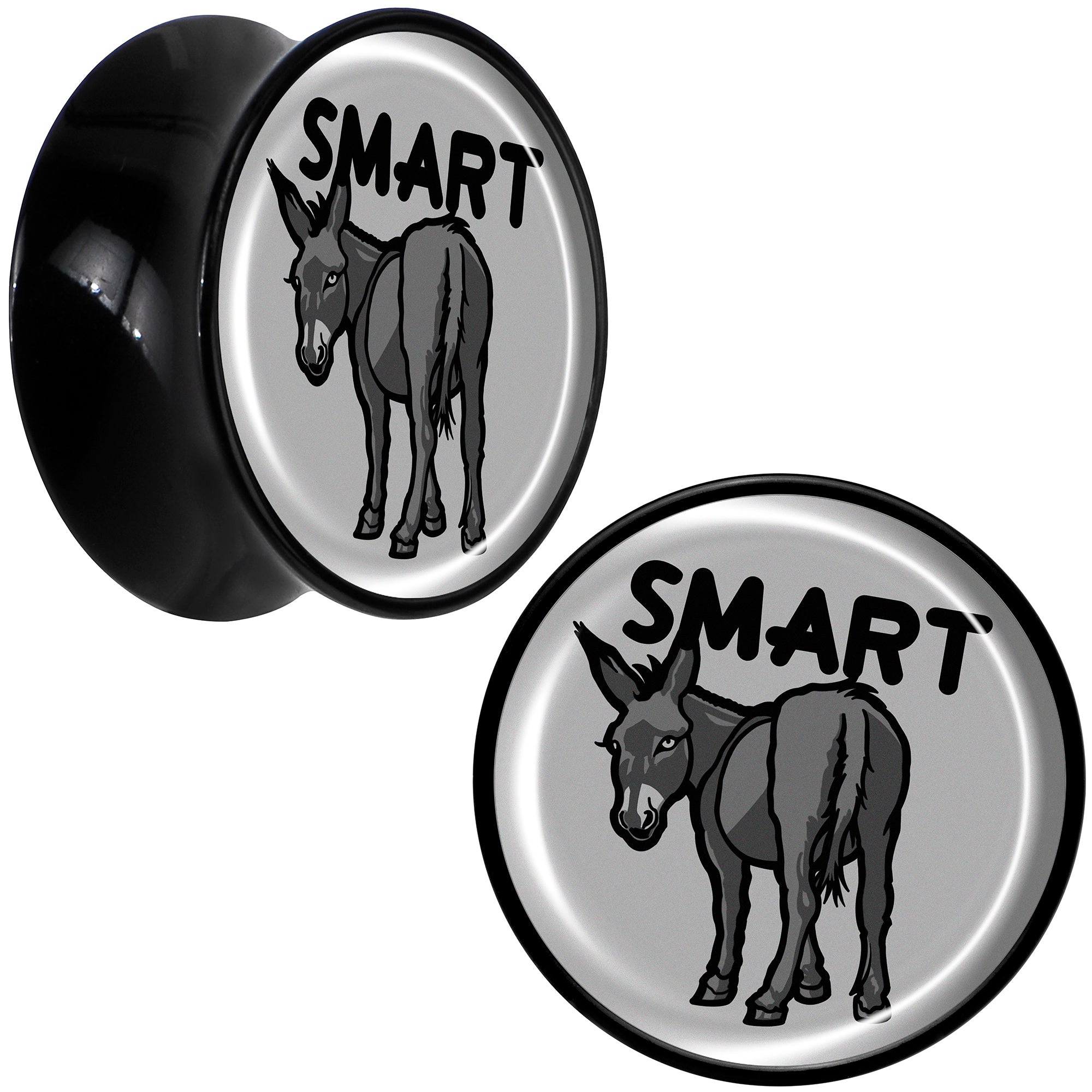 Donkey Smart Ass Black Acrylic Saddle Plug Set