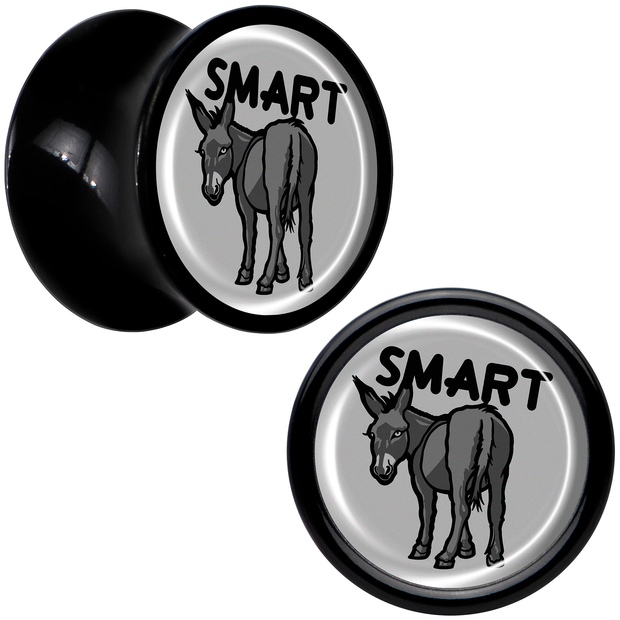 Donkey Smart Ass Black Acrylic Saddle Plug Set