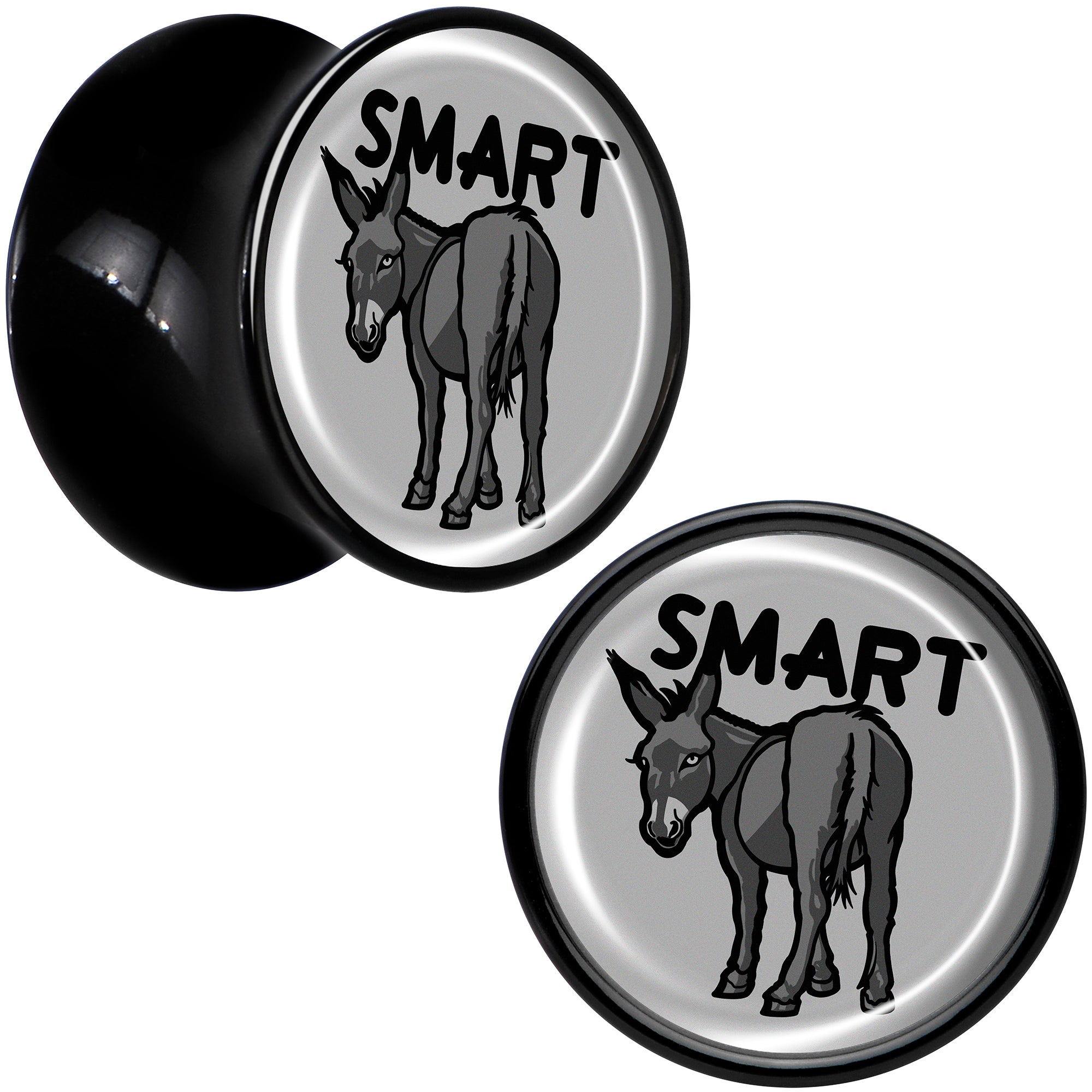 Donkey Smart Ass Black Acrylic Saddle Plug Set