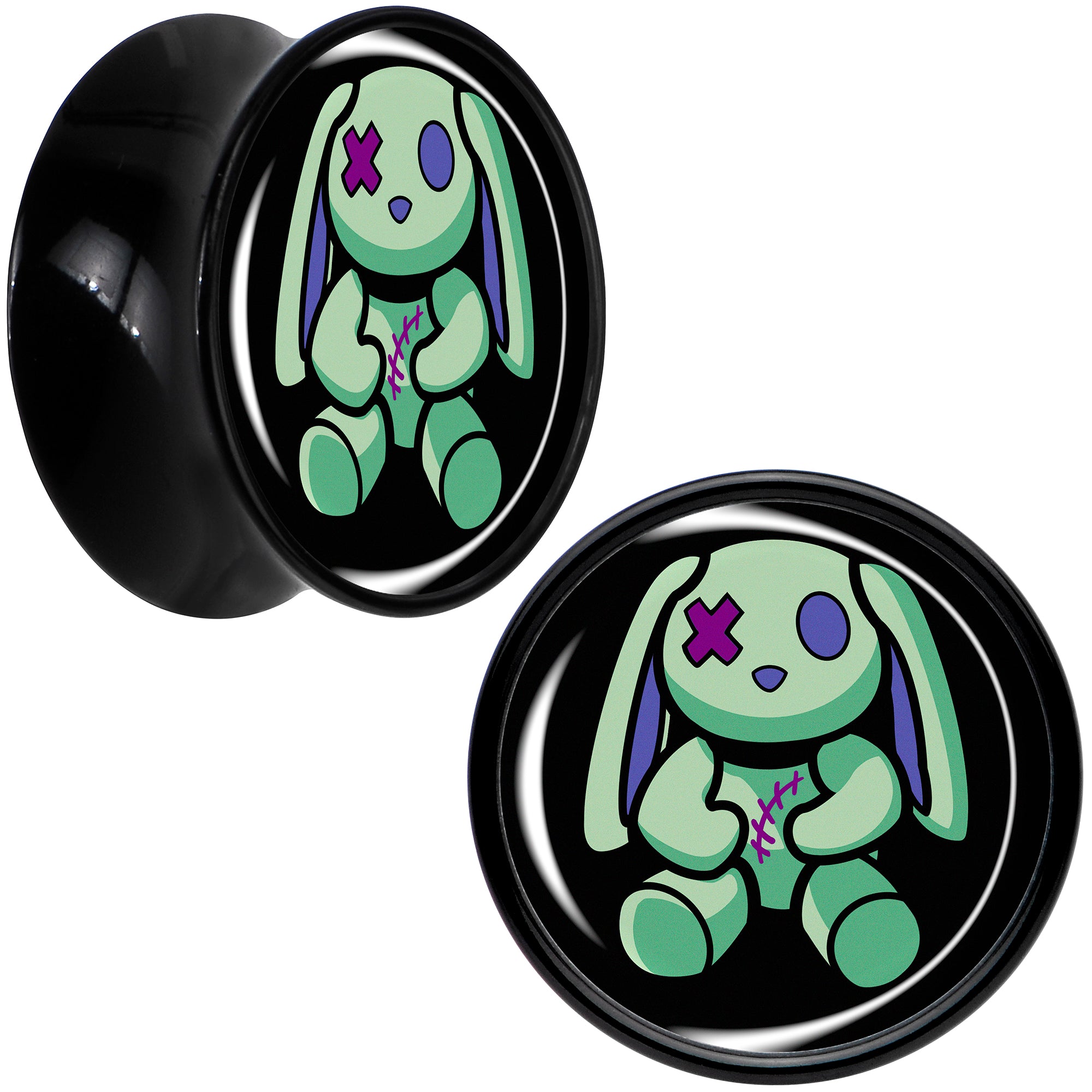 Zombie Bunny Black Acrylic Saddle Plug Set