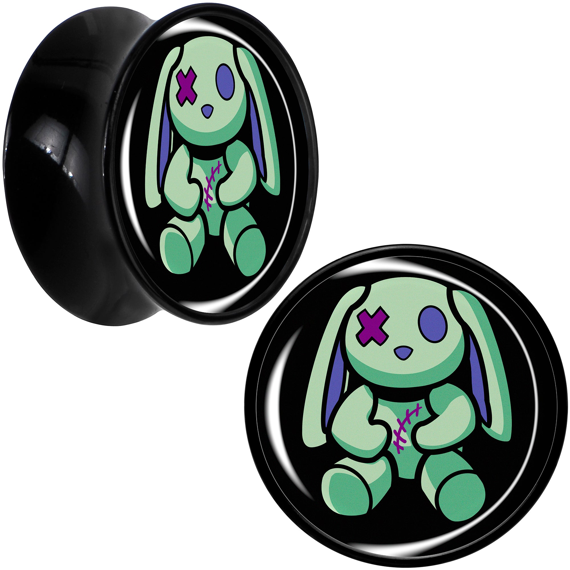 Zombie Bunny Black Acrylic Saddle Plug Set