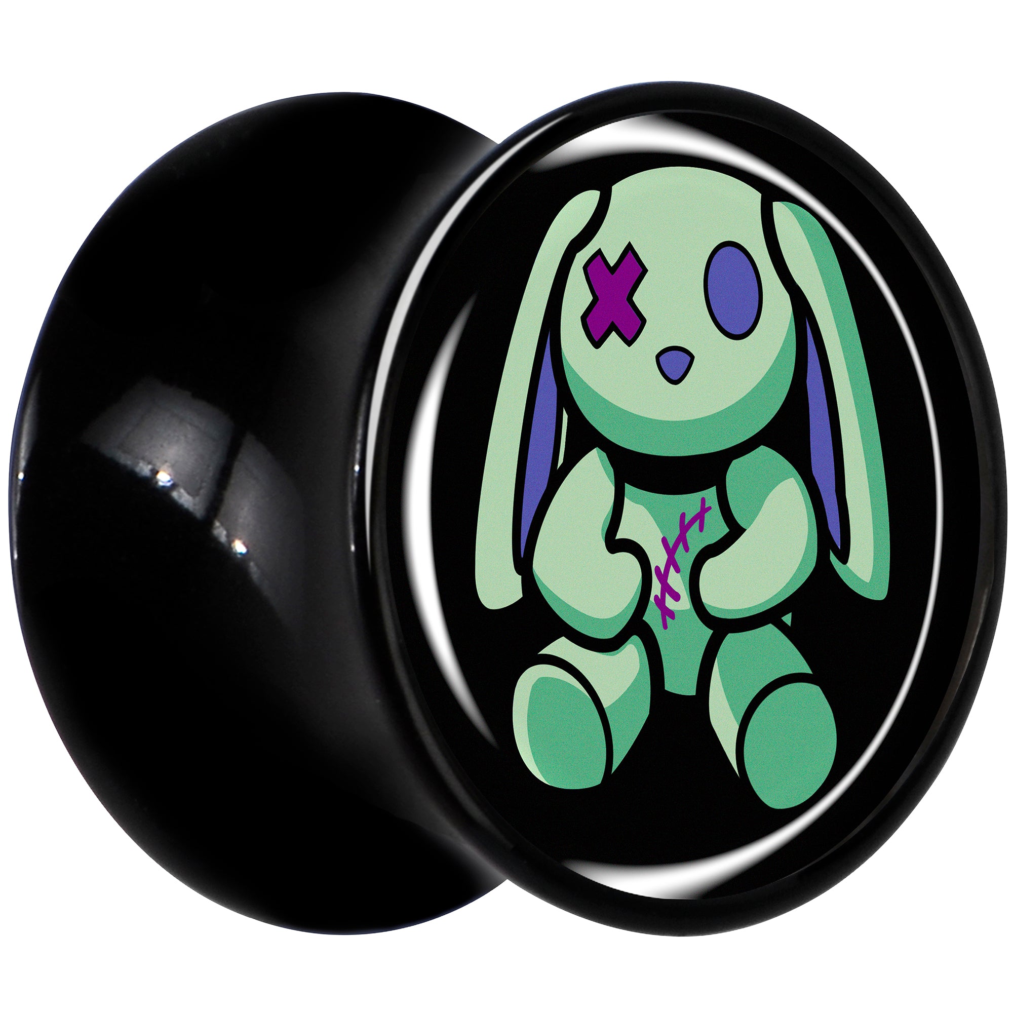 Zombie Bunny Black Acrylic Saddle Plug Set