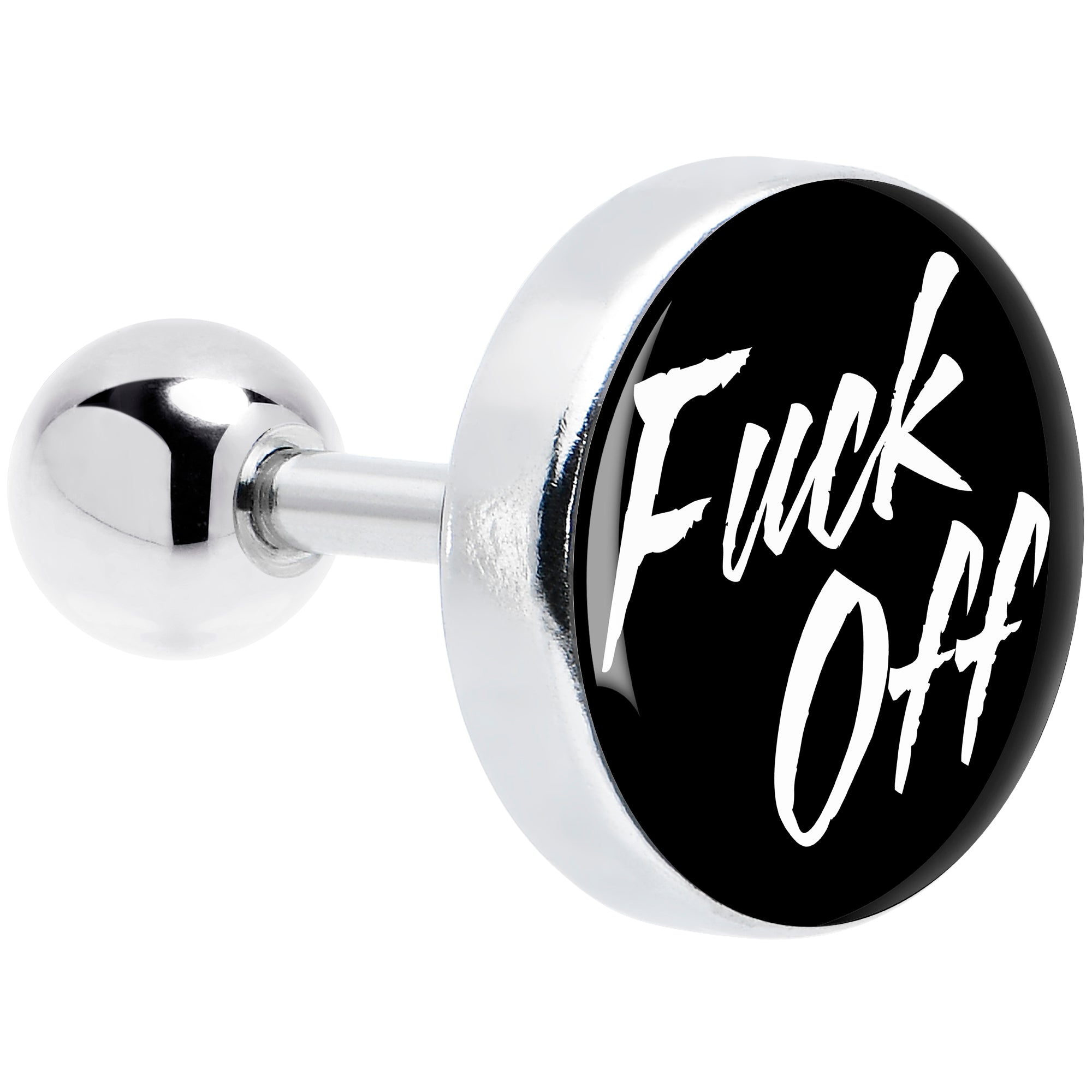 16 Gauge Black F*ck Off Tragus Cartilage Earring