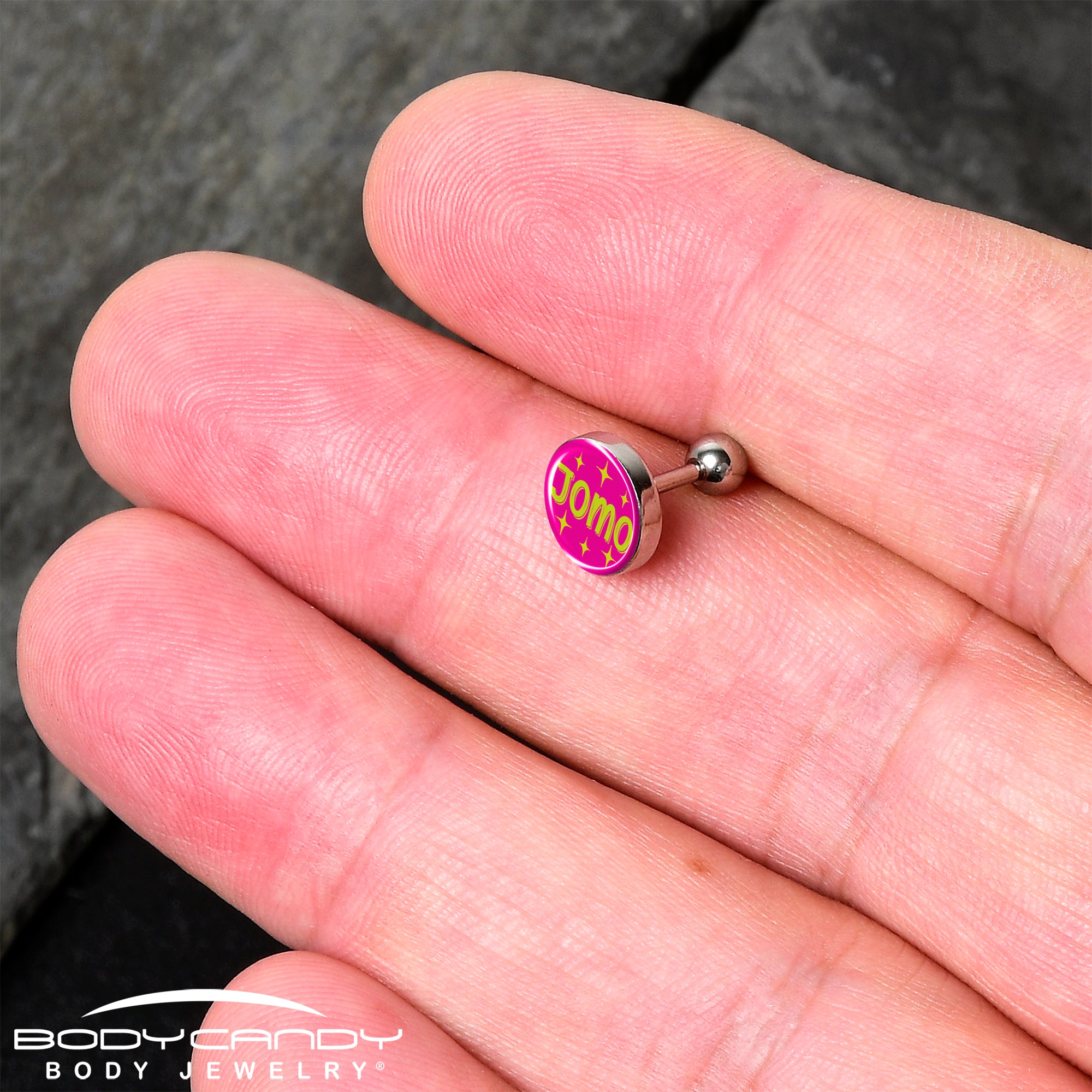 16 Gauge 1/4 Pink JOMO Tragus Cartilage Earring