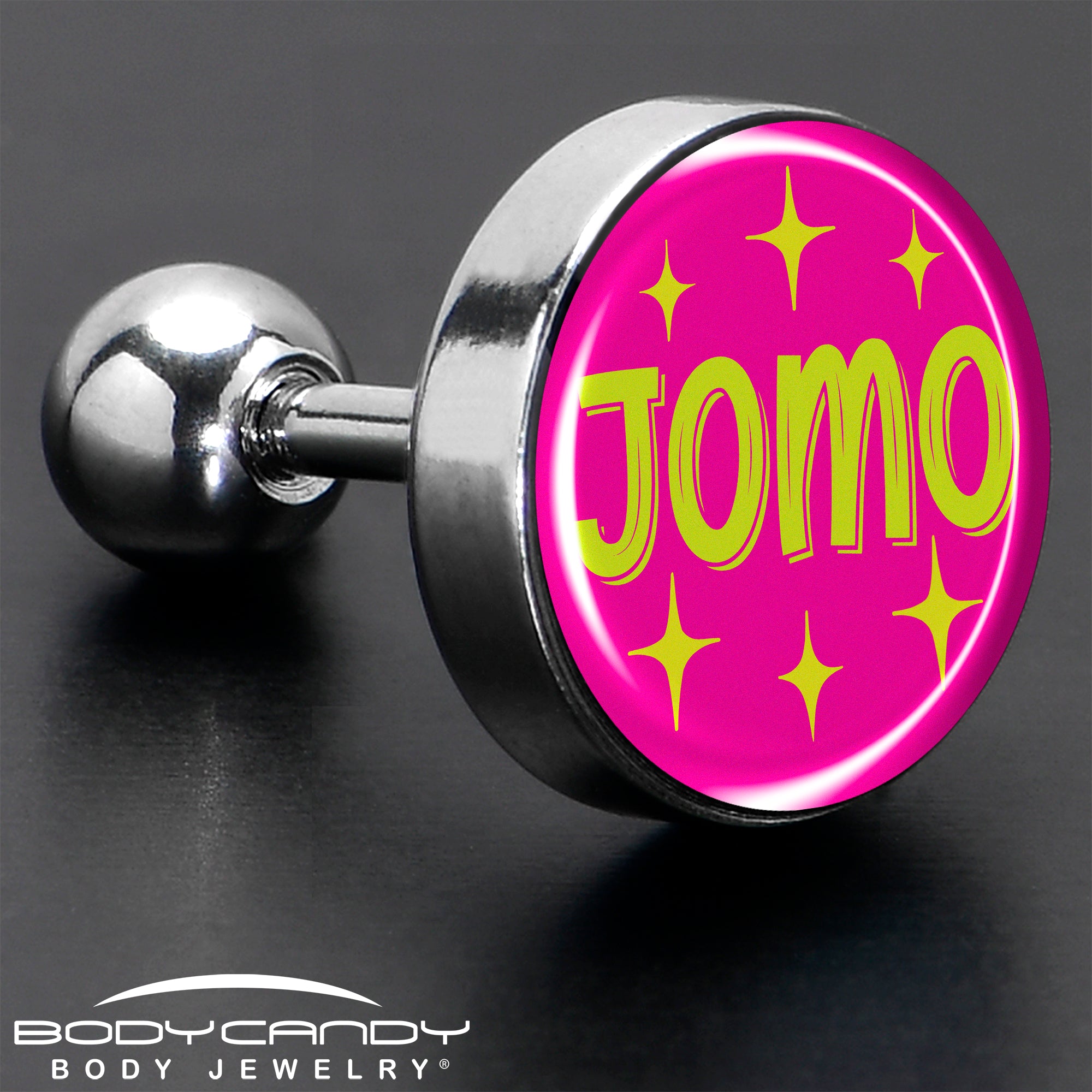 16 Gauge 1/4 Pink JOMO Tragus Cartilage Earring