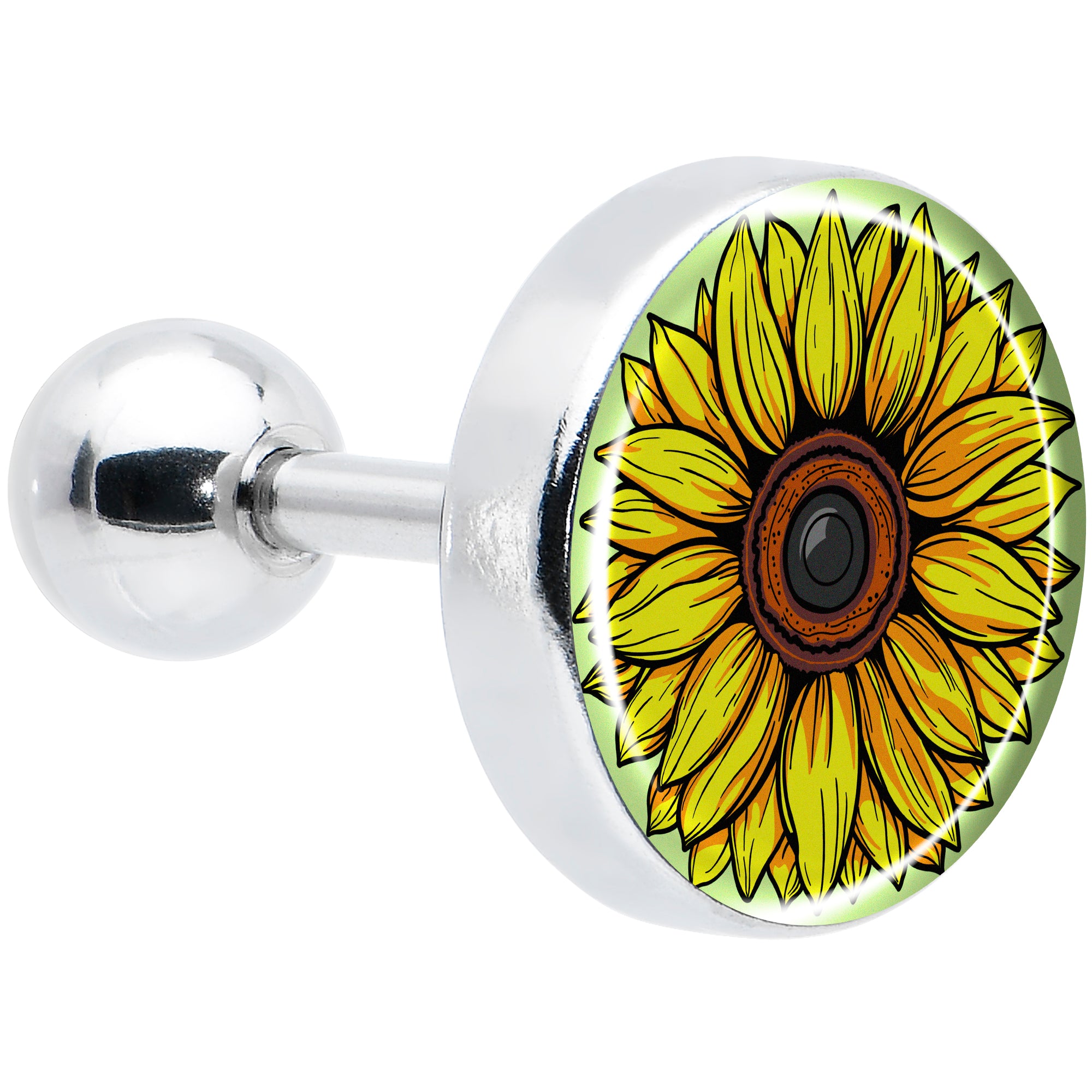 Blossom Creation Yellow Sunflower Tragus Cartilage Earring