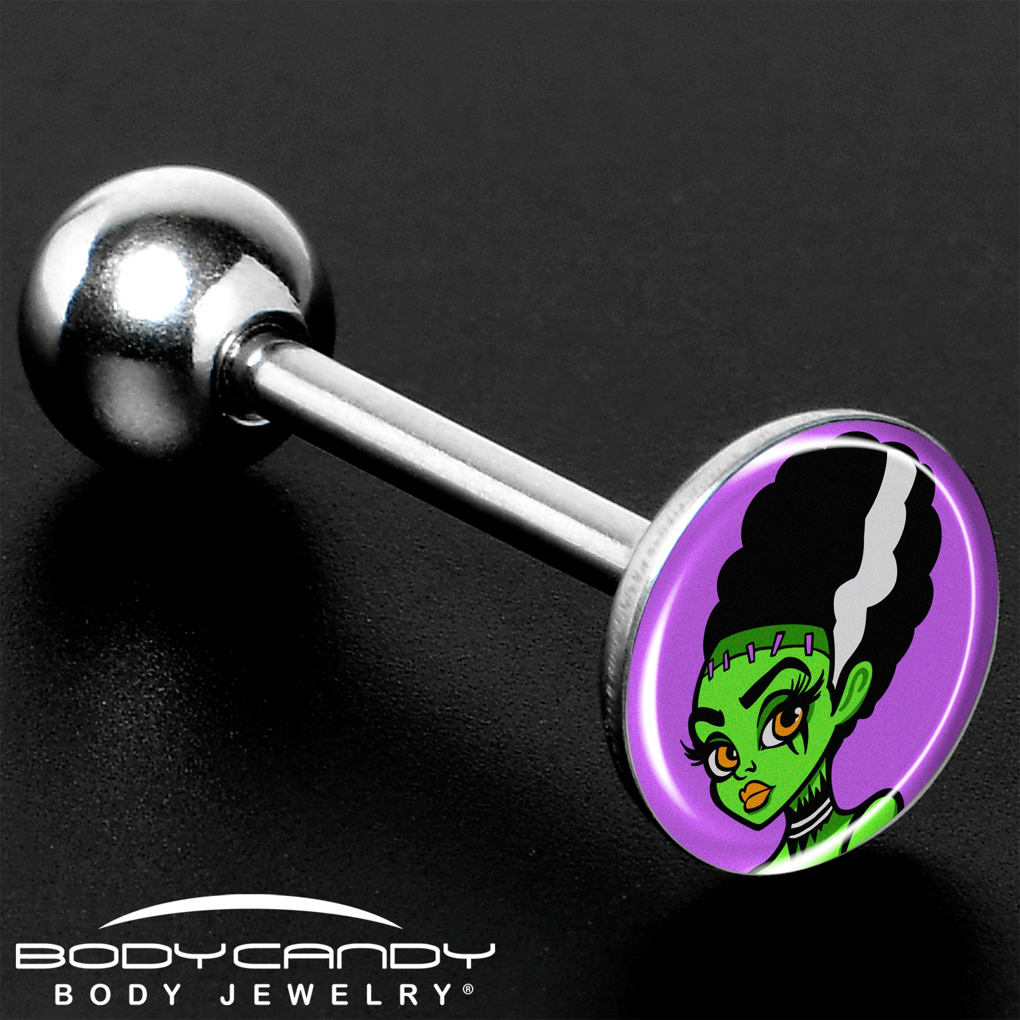 Bride of Frankenstein Barbell Tongue Ring Made in USA