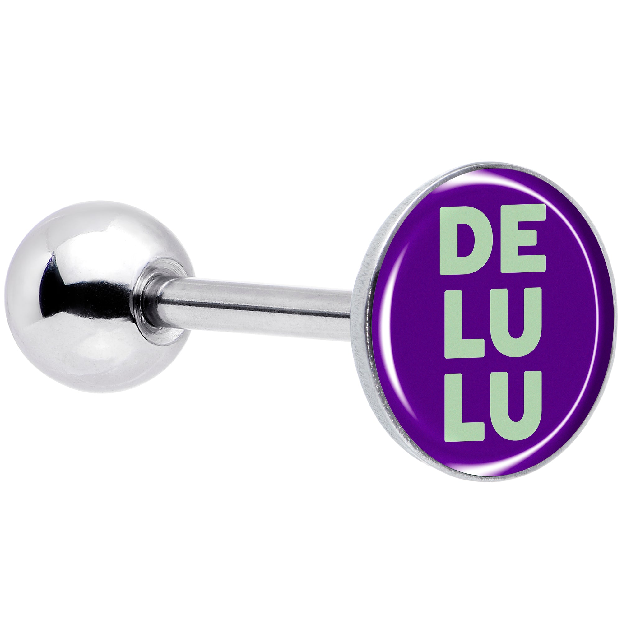 Word DELULU Barbell Tongue Ring