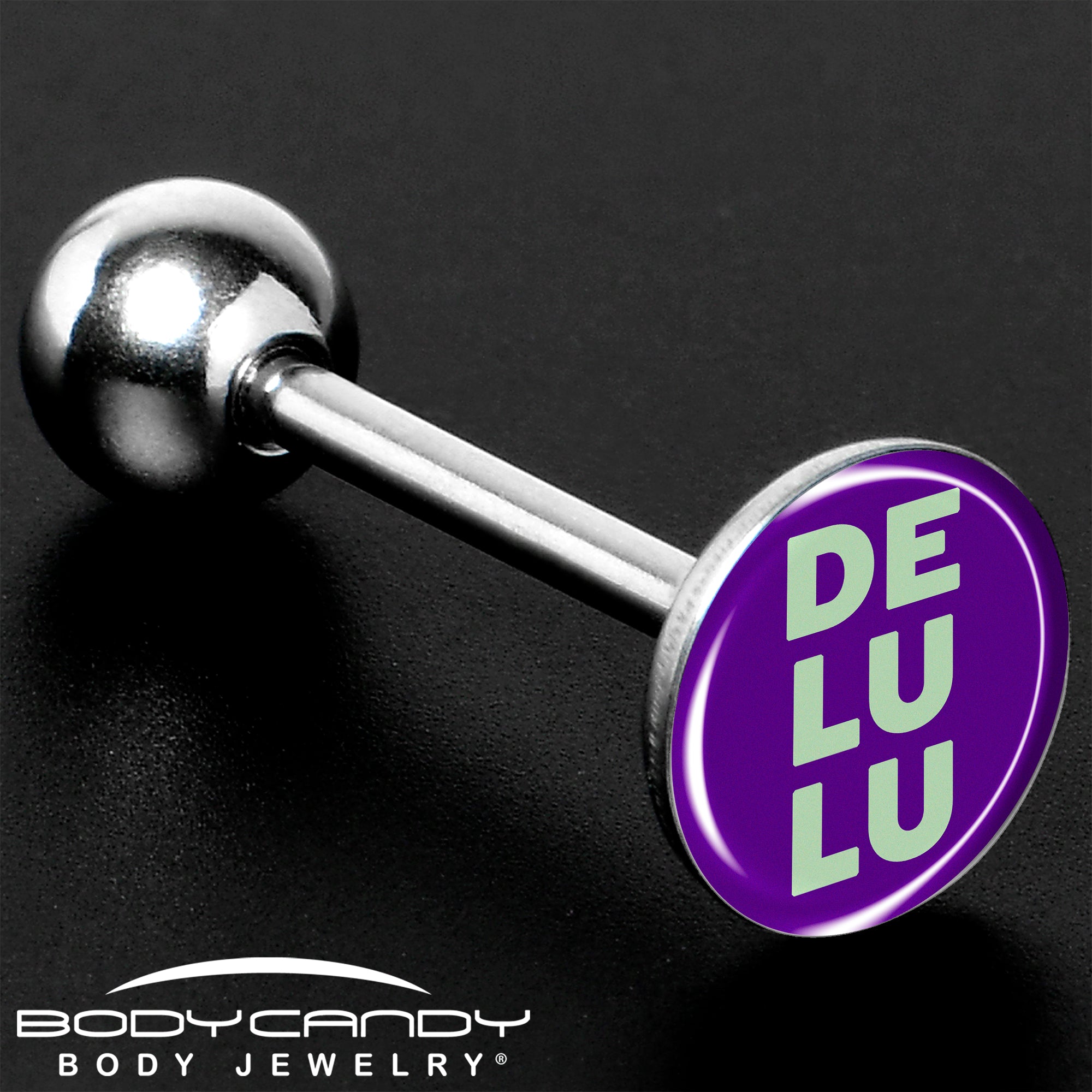 Word DELULU Barbell Tongue Ring