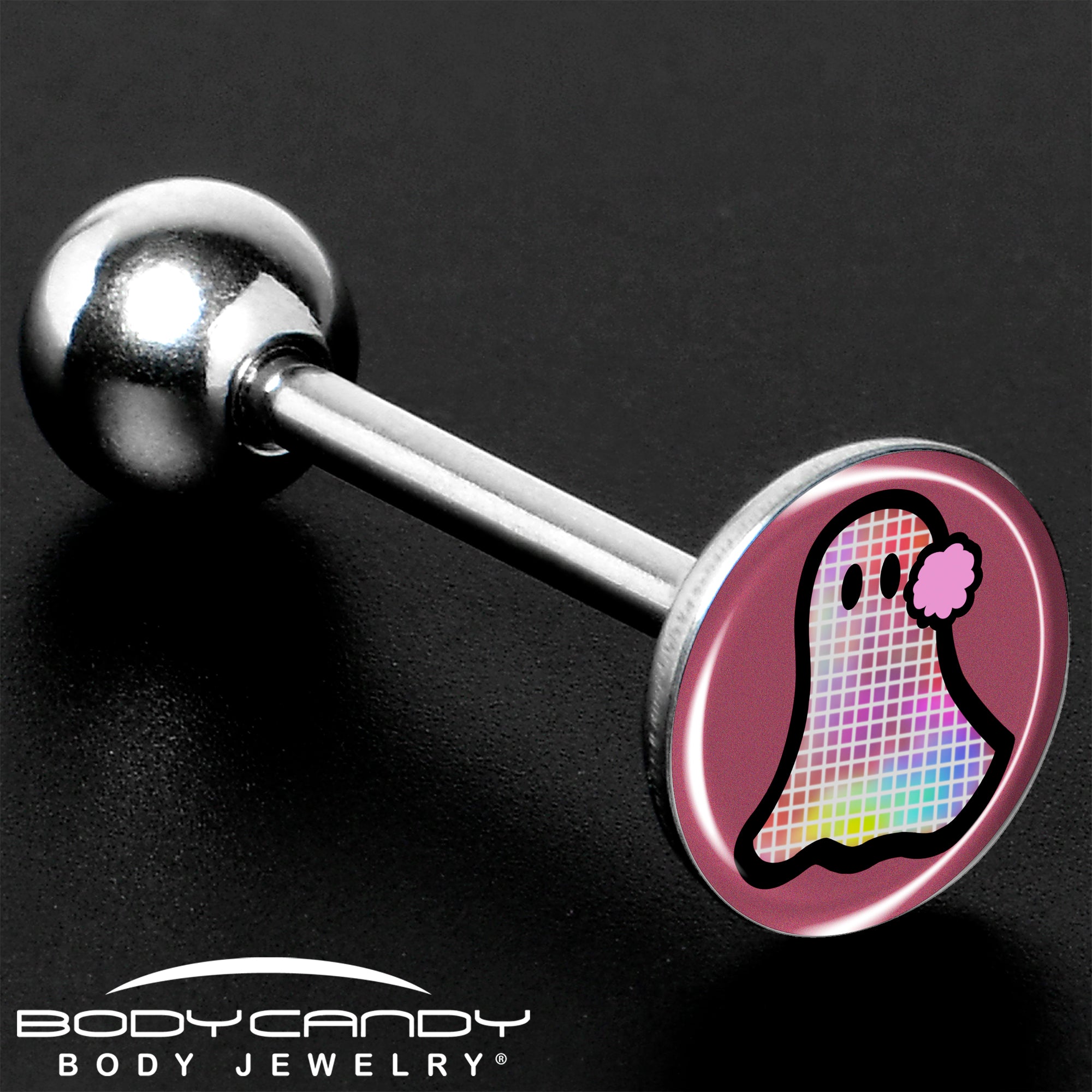 Disco Spirit Ghost Barbell Tongue Ring Made in USA