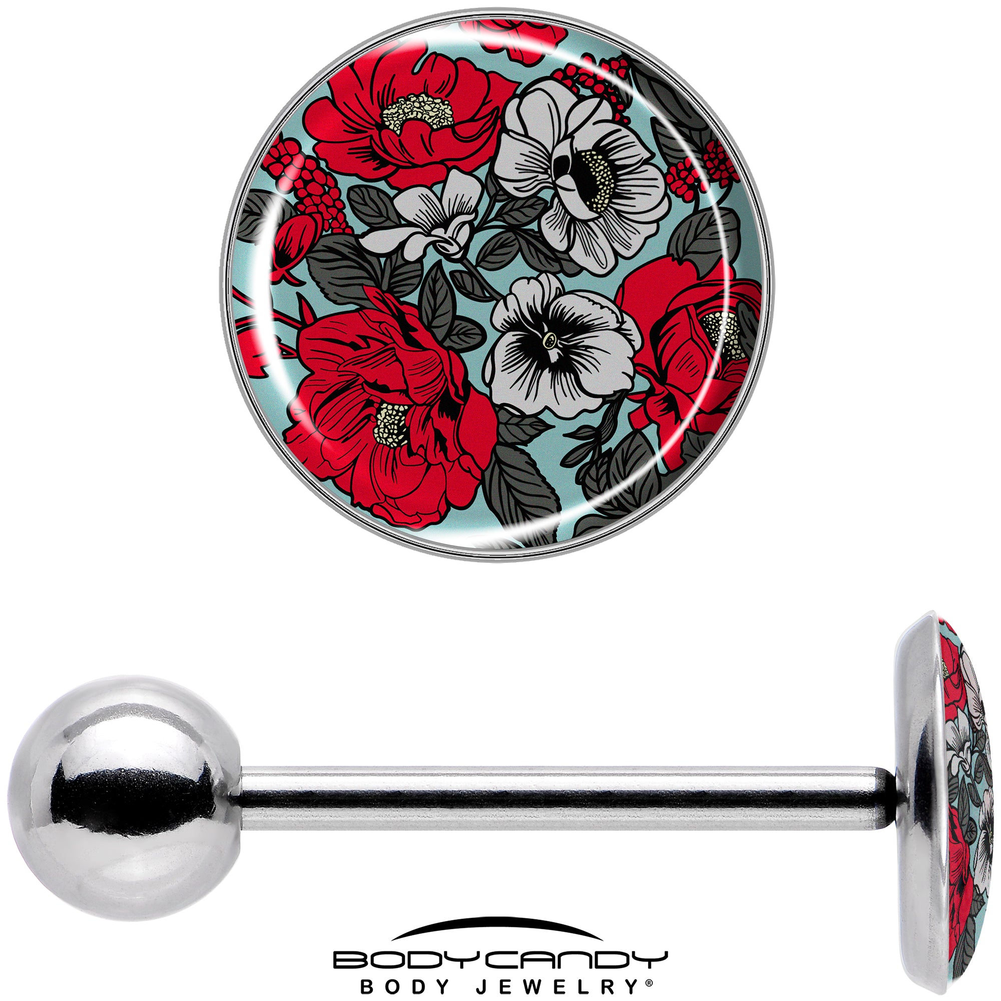 Blossom Creation Vibrant Bloom of Flowers Barbell Tongue Ring