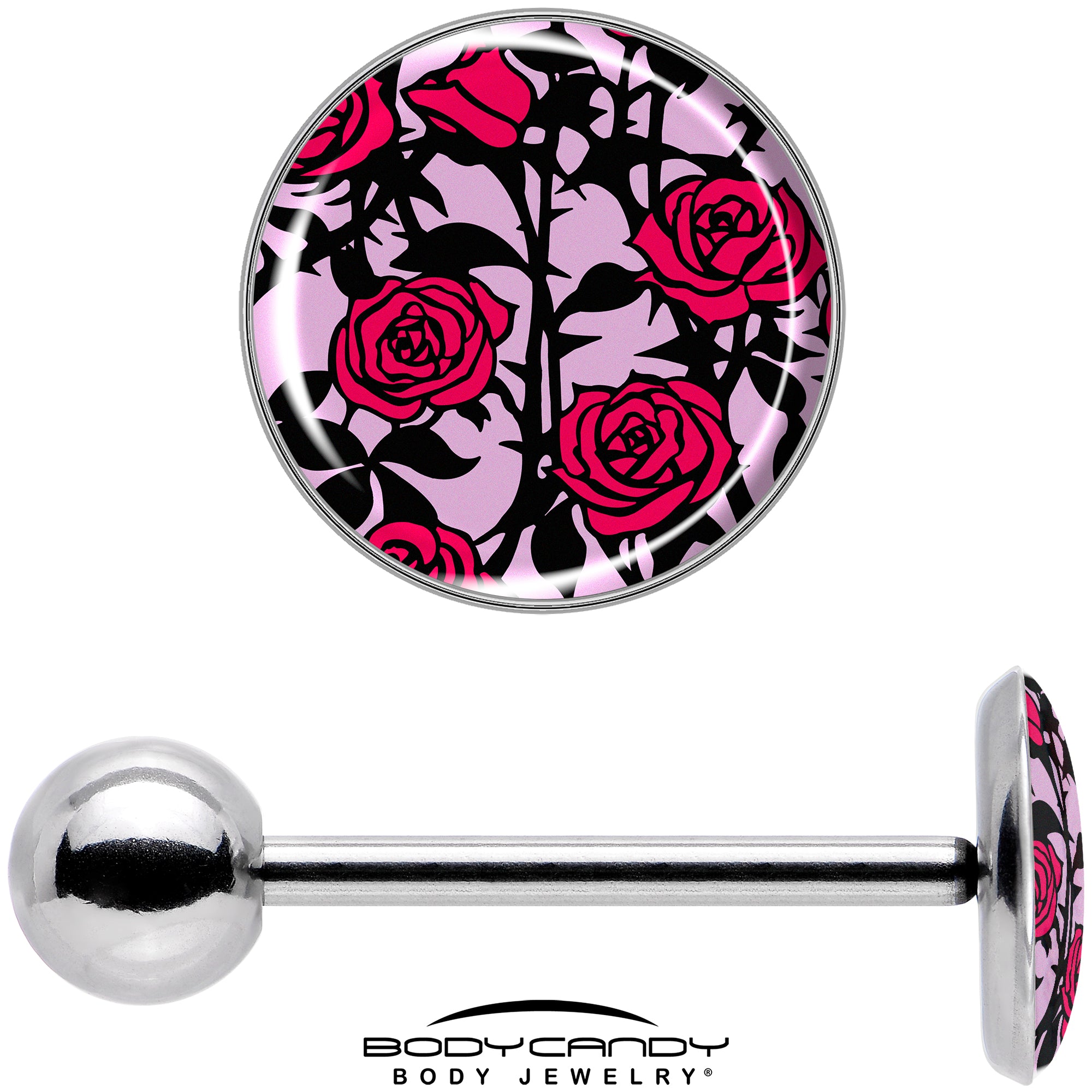 Blossom Creation Floral Love of Roses Barbell Tongue Ring