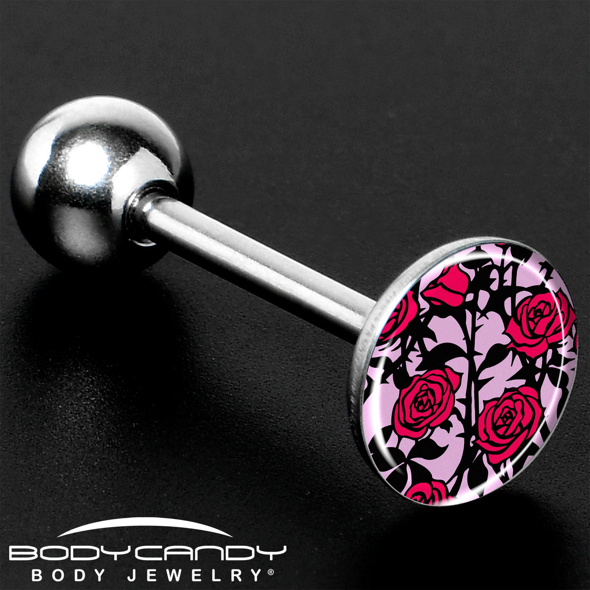 Blossom Creation Floral Love of Roses Barbell Tongue Ring