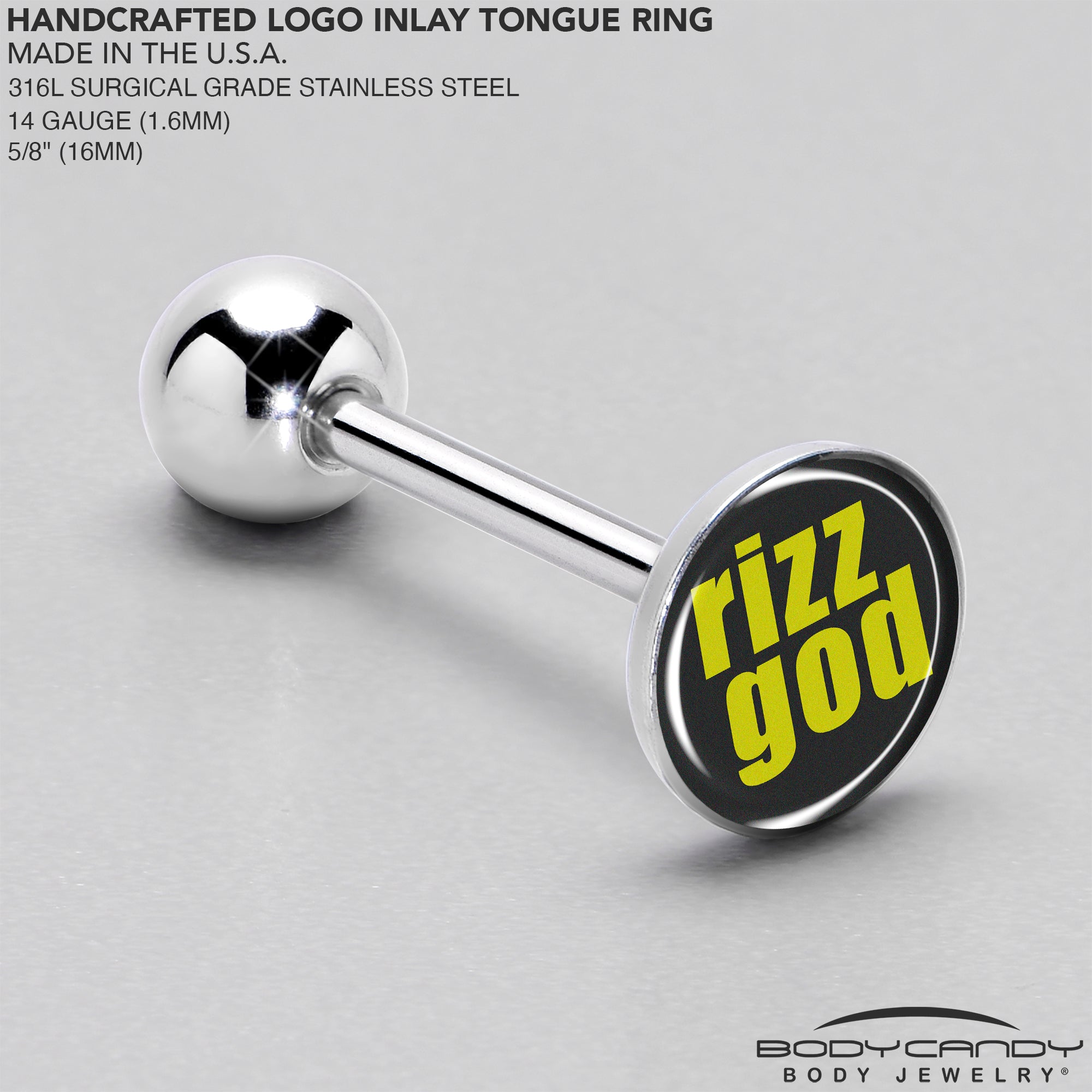 RIZZ GOD Barbell Tongue Ring