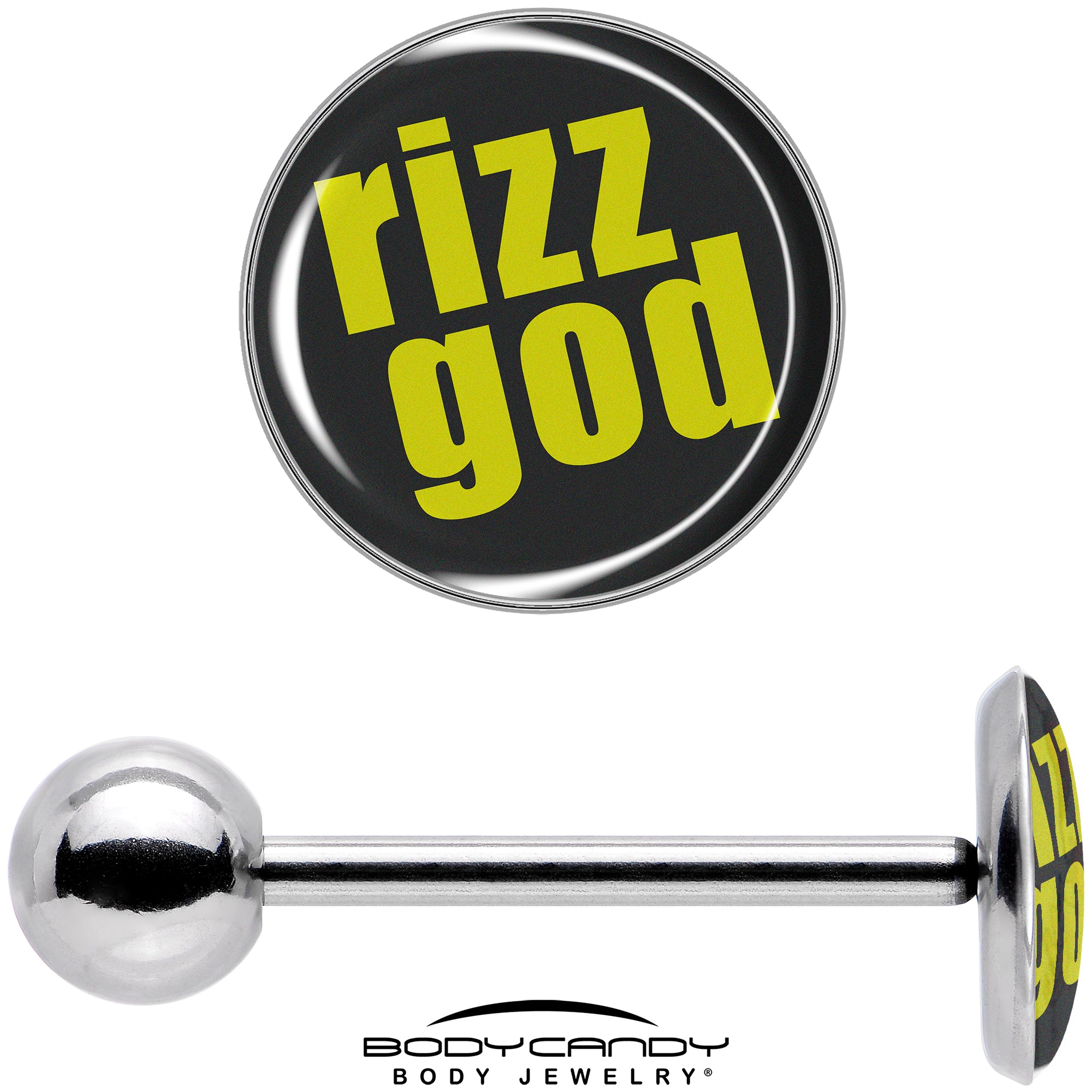 RIZZ GOD Barbell Tongue Ring