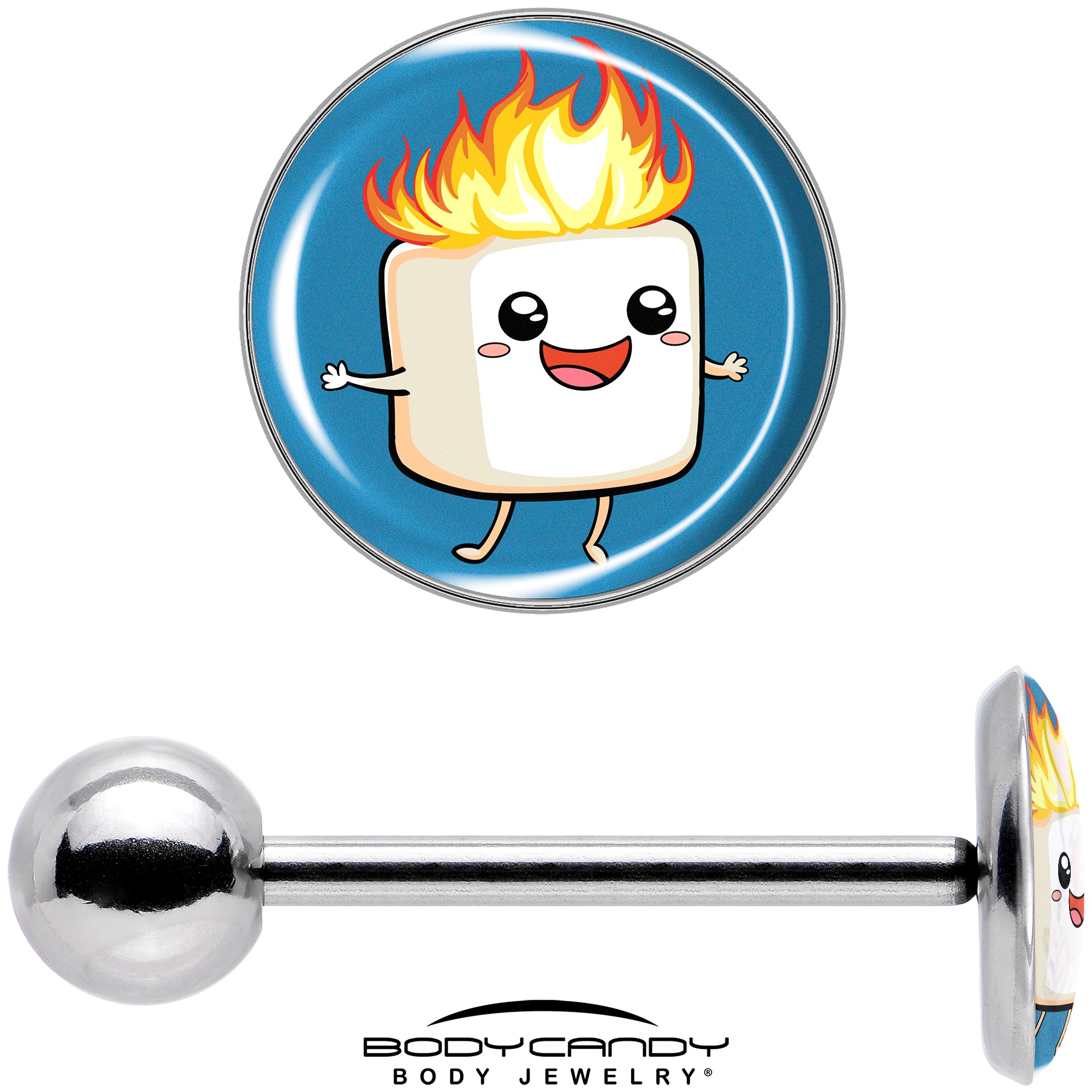 Burning Marshmallow Barbell Tongue Ring ? Distinctive and Trendy Body Jewelry Piece