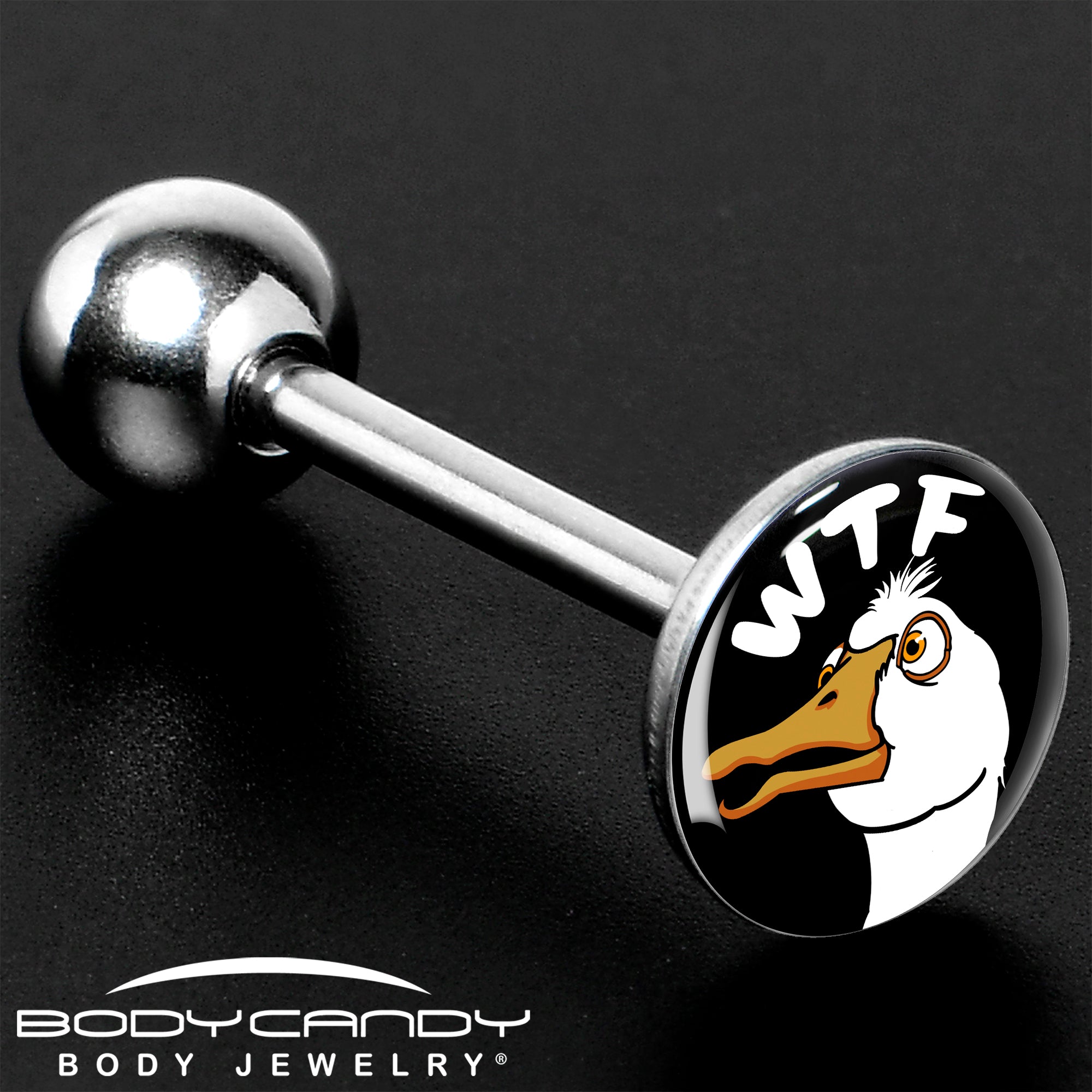 WTF Duck Barbell Tongue Ring Made in USA