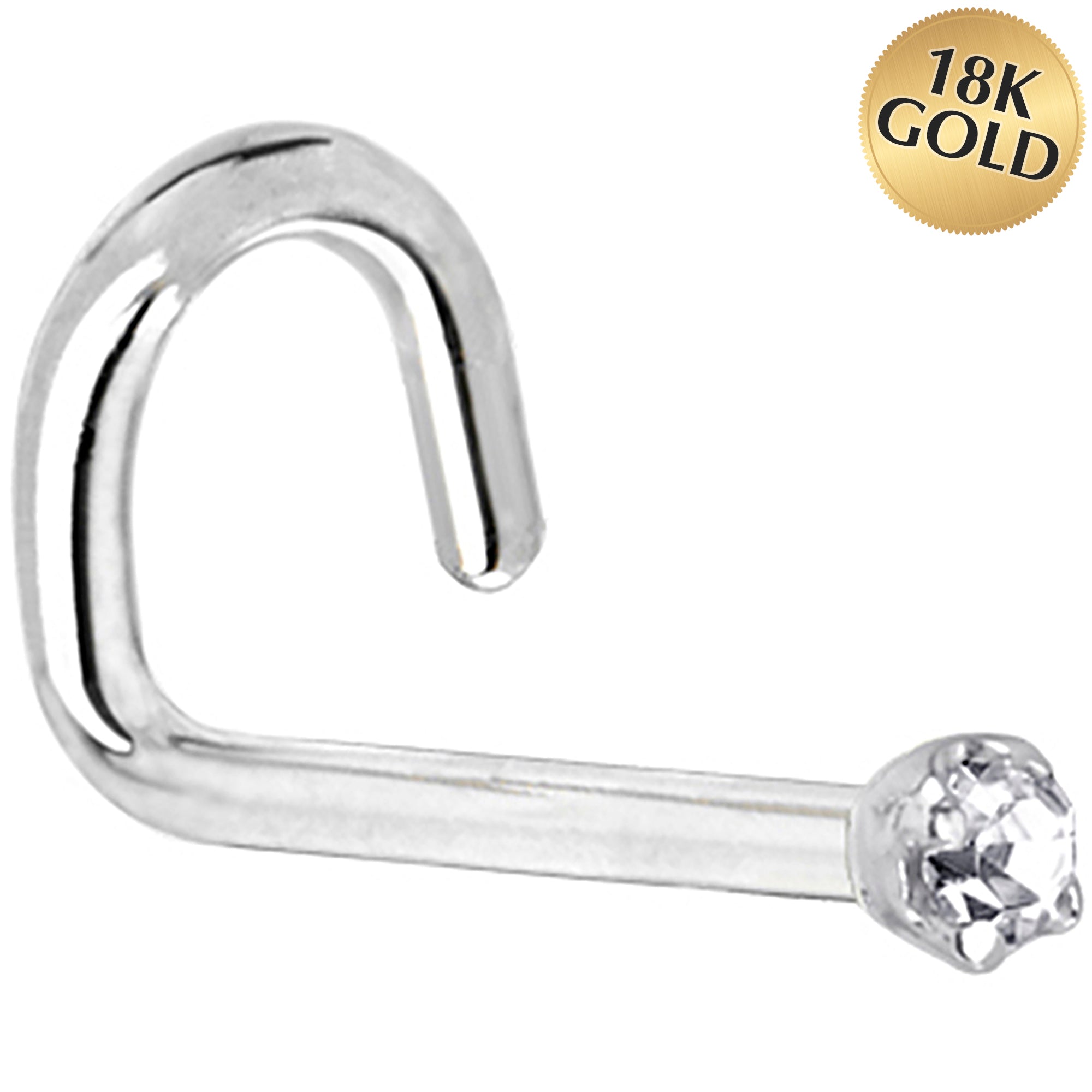 1.5mm Genuine Diamond Nose Ring in White Gold