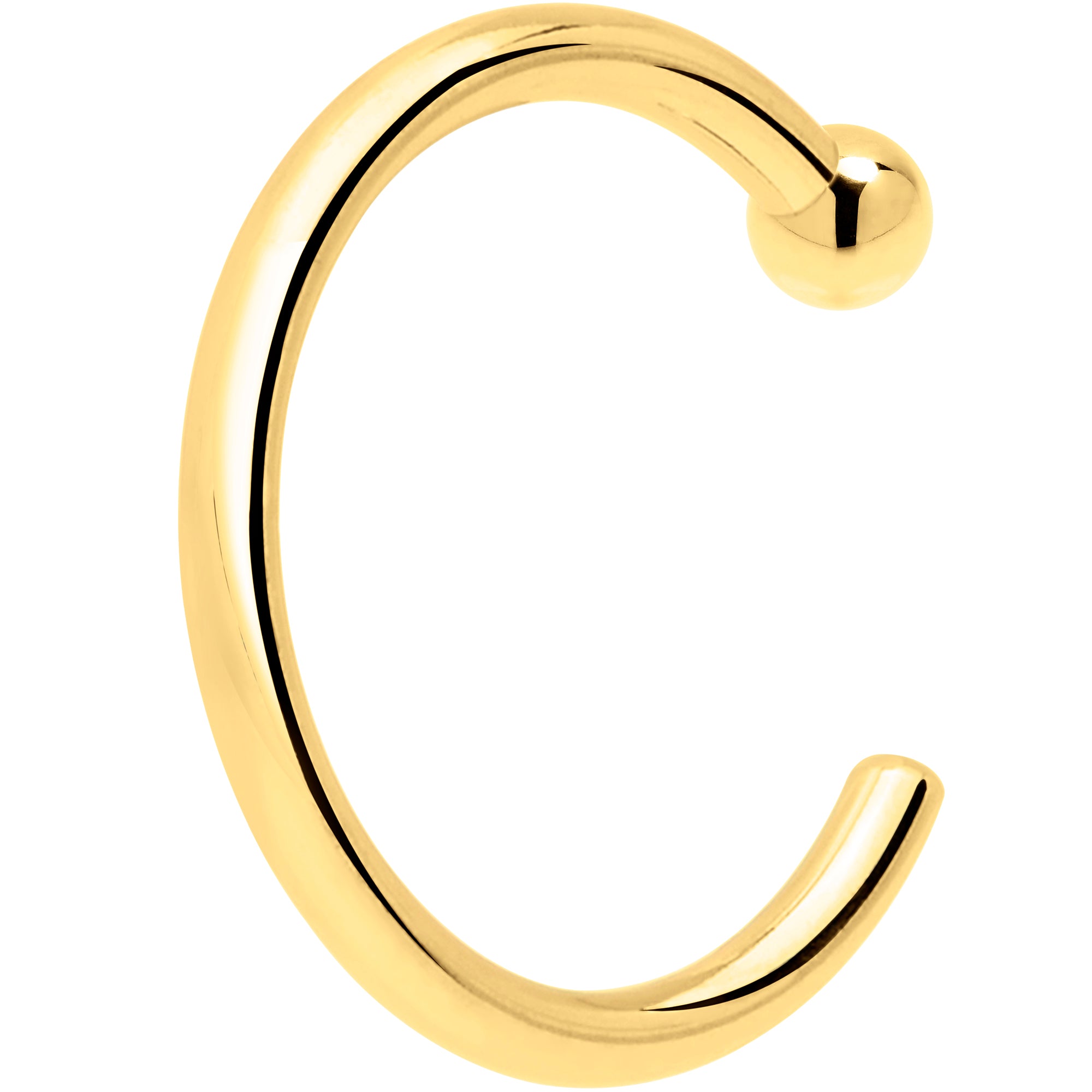 20 Gauge 1/4 14kt Solid Yellow Gold Nose Hoop