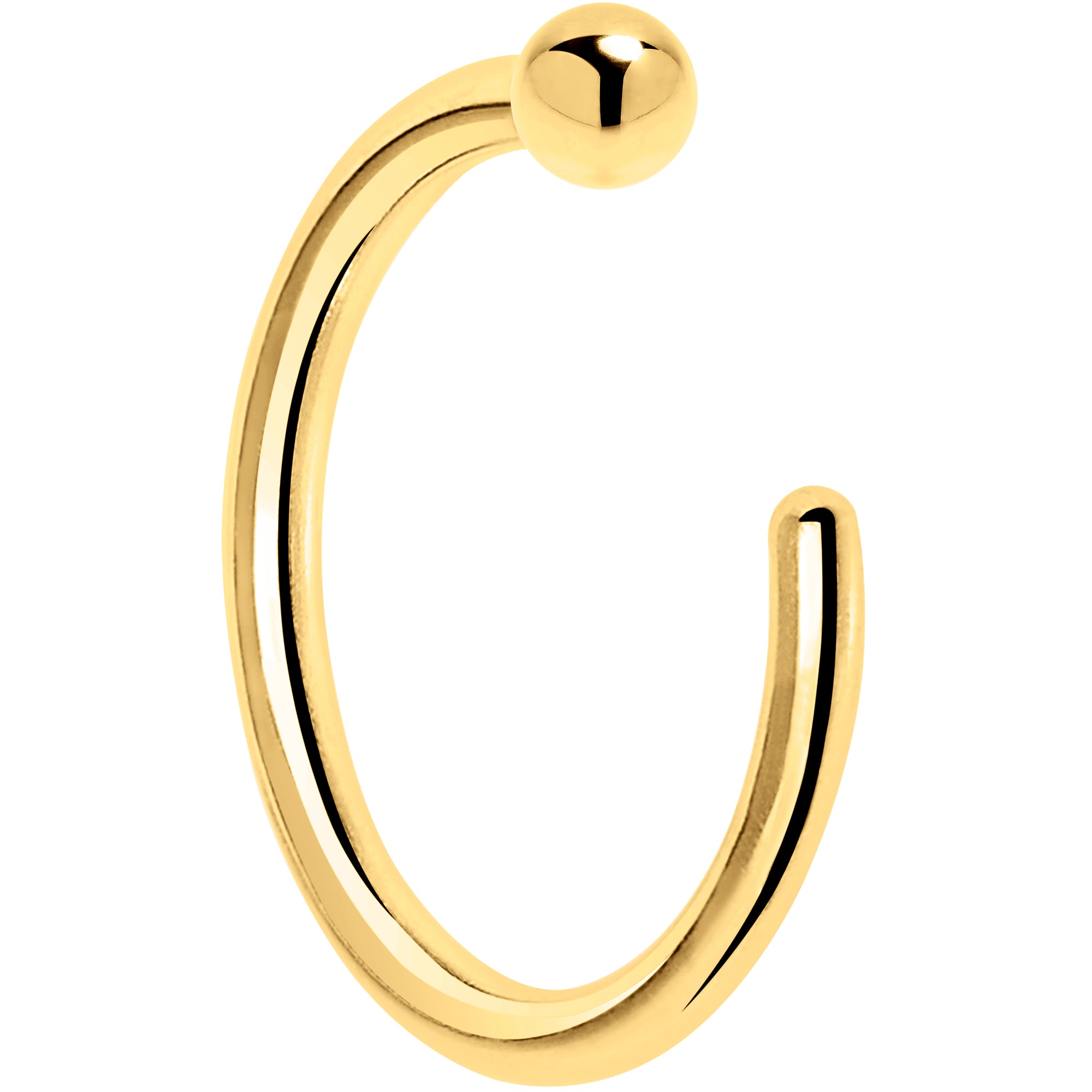 20 Gauge 1/4 14kt Solid Yellow Gold Nose Hoop