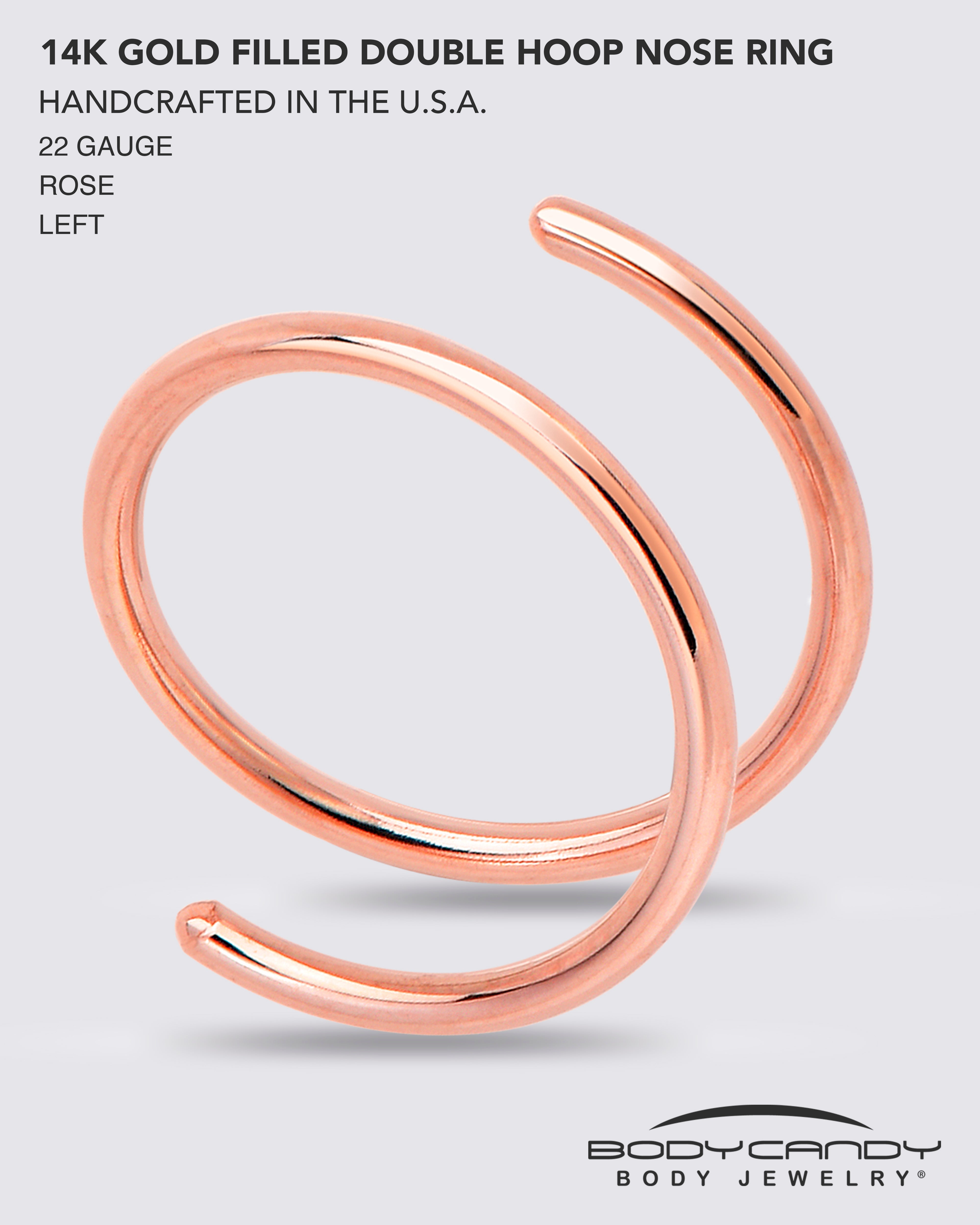 Spiral Nose Rings Double Hoop 20 Gauge