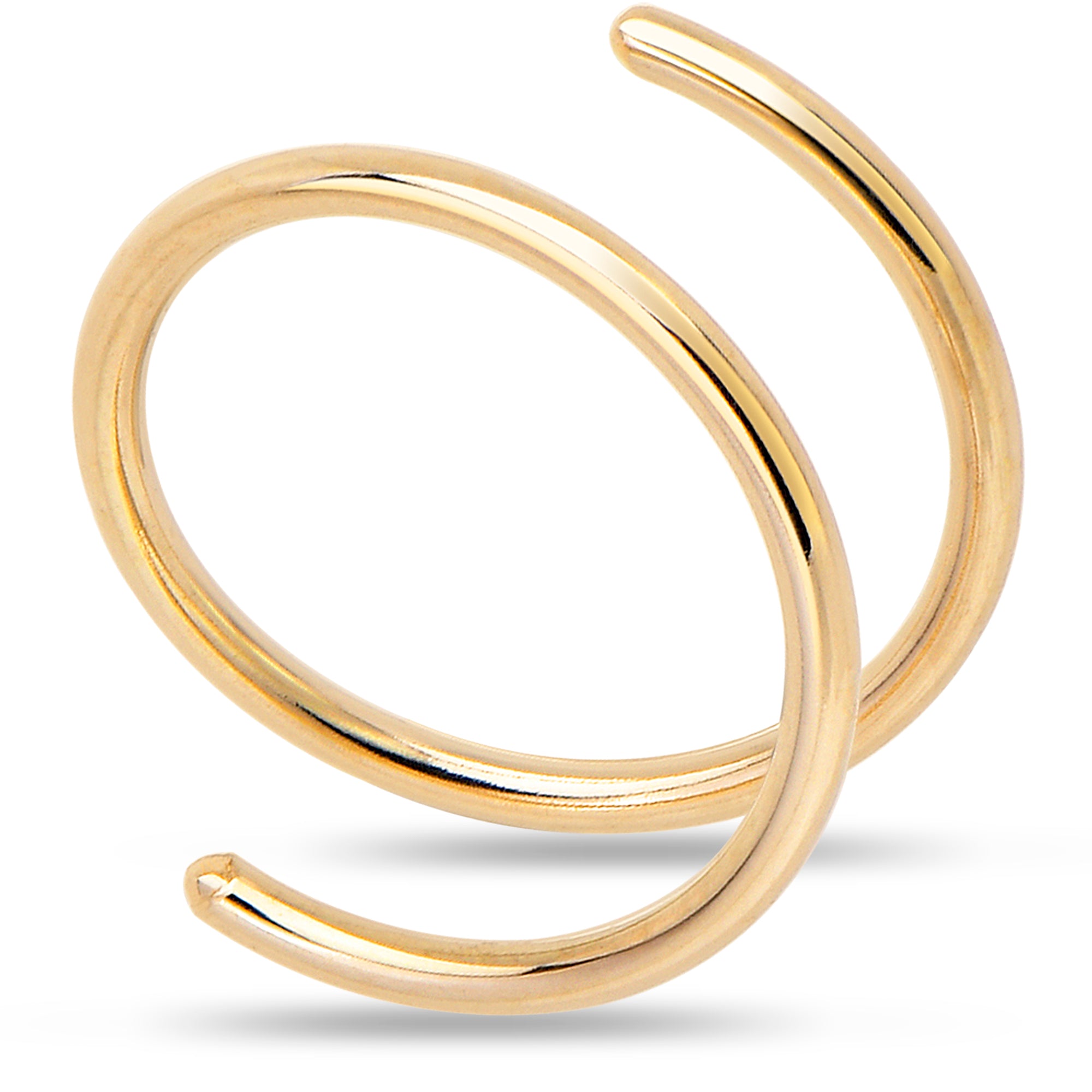 Seeing Double Spiral Hoop Earrings in Gold