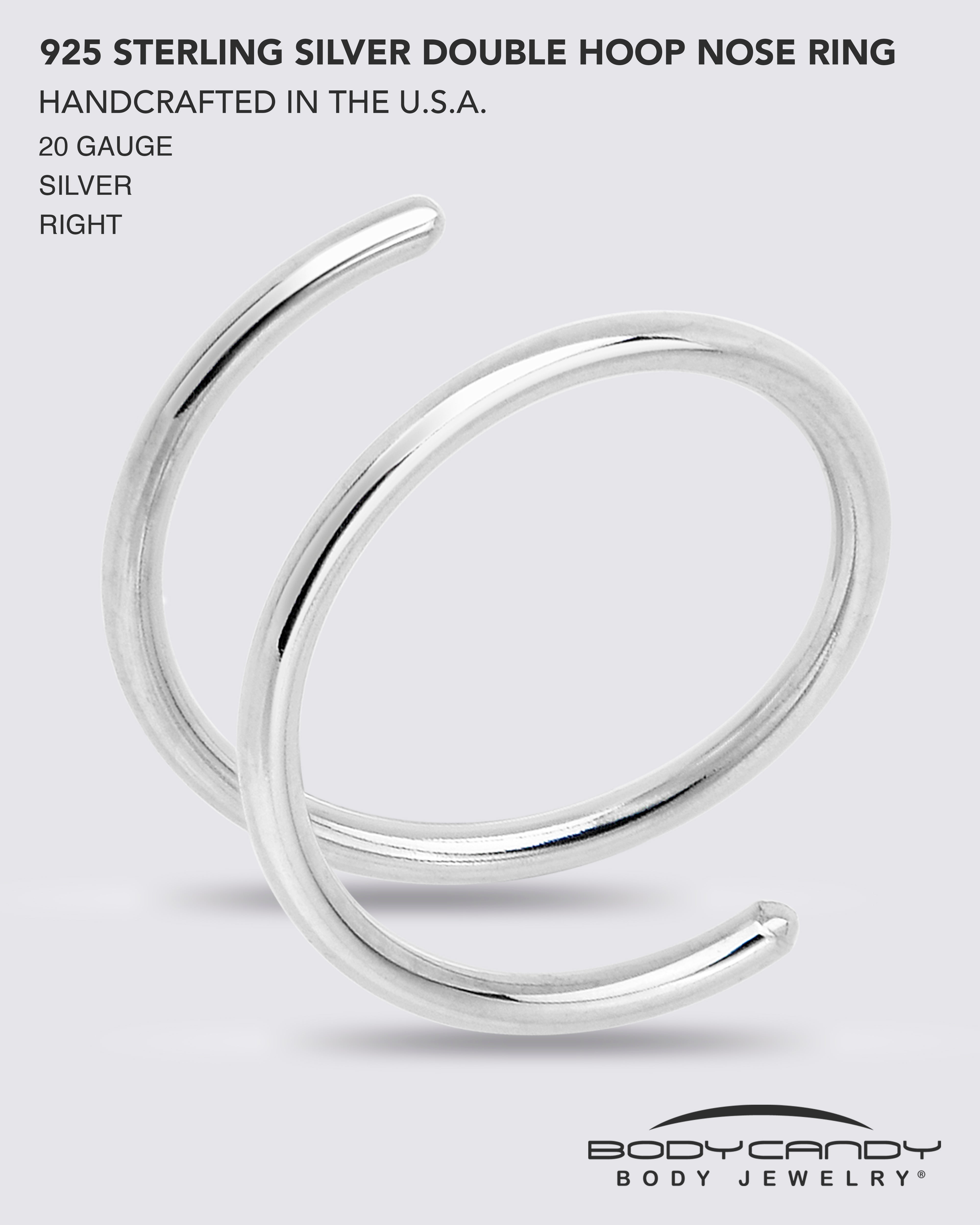 Spiral Nose Rings Double Hoop 20 Gauge