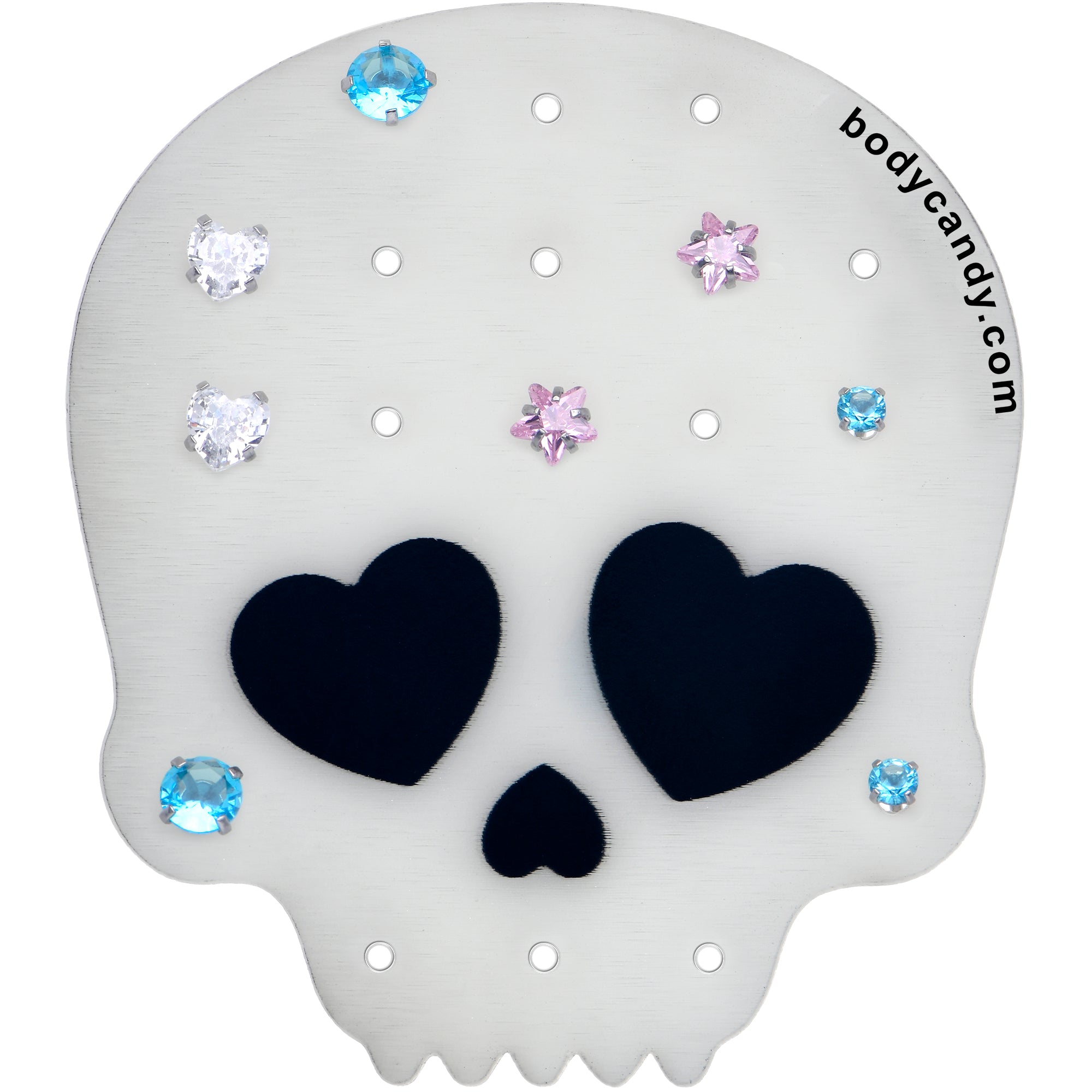 White skull earring holder for flat back earrings