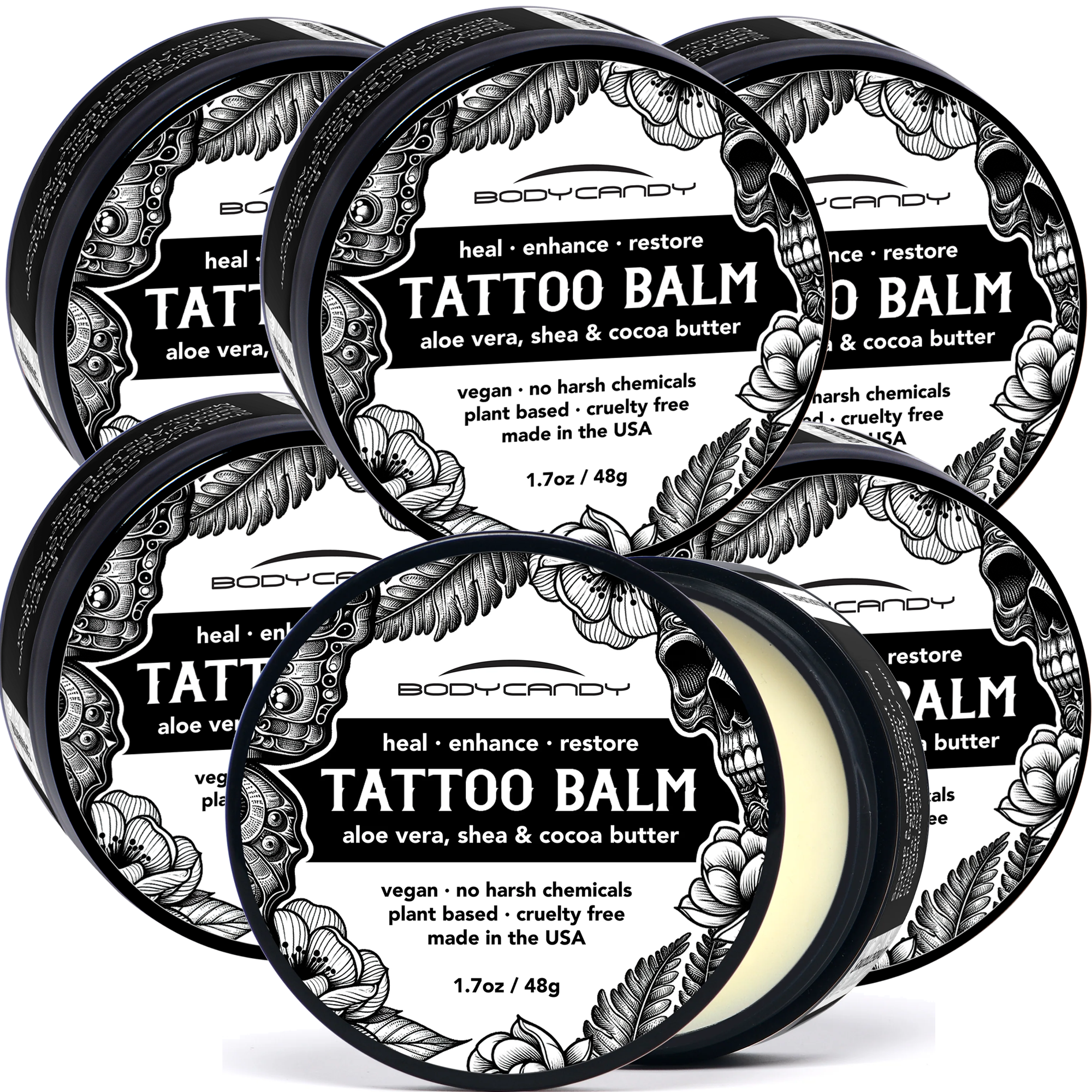 6-Pack Body Candy Tattoo Aftercare Tattoo Balm