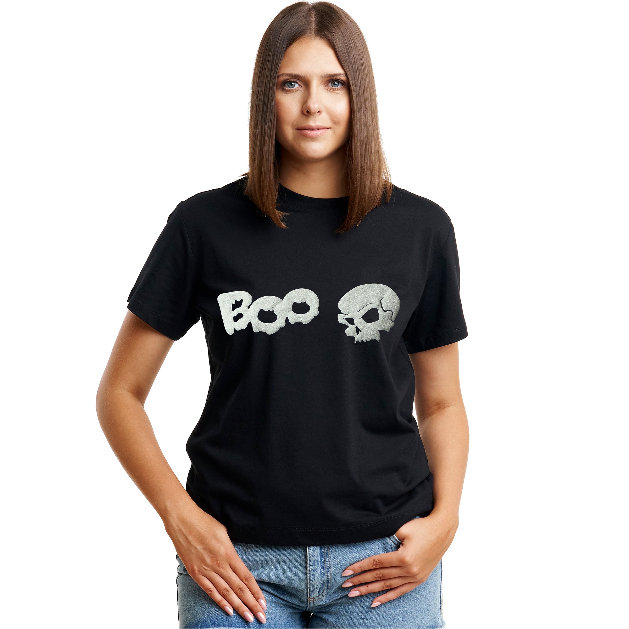 Puff Halloween Skull Boo t-shirt with glow in the dark effect